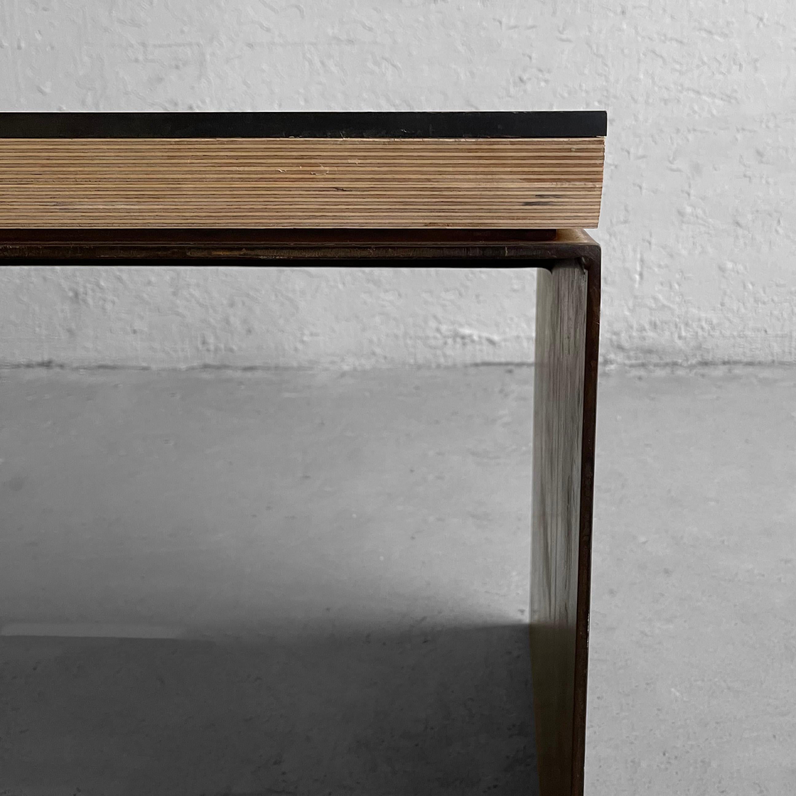 Industrial Artisan Custom Steel Coffee Table Bench For Sale 6
