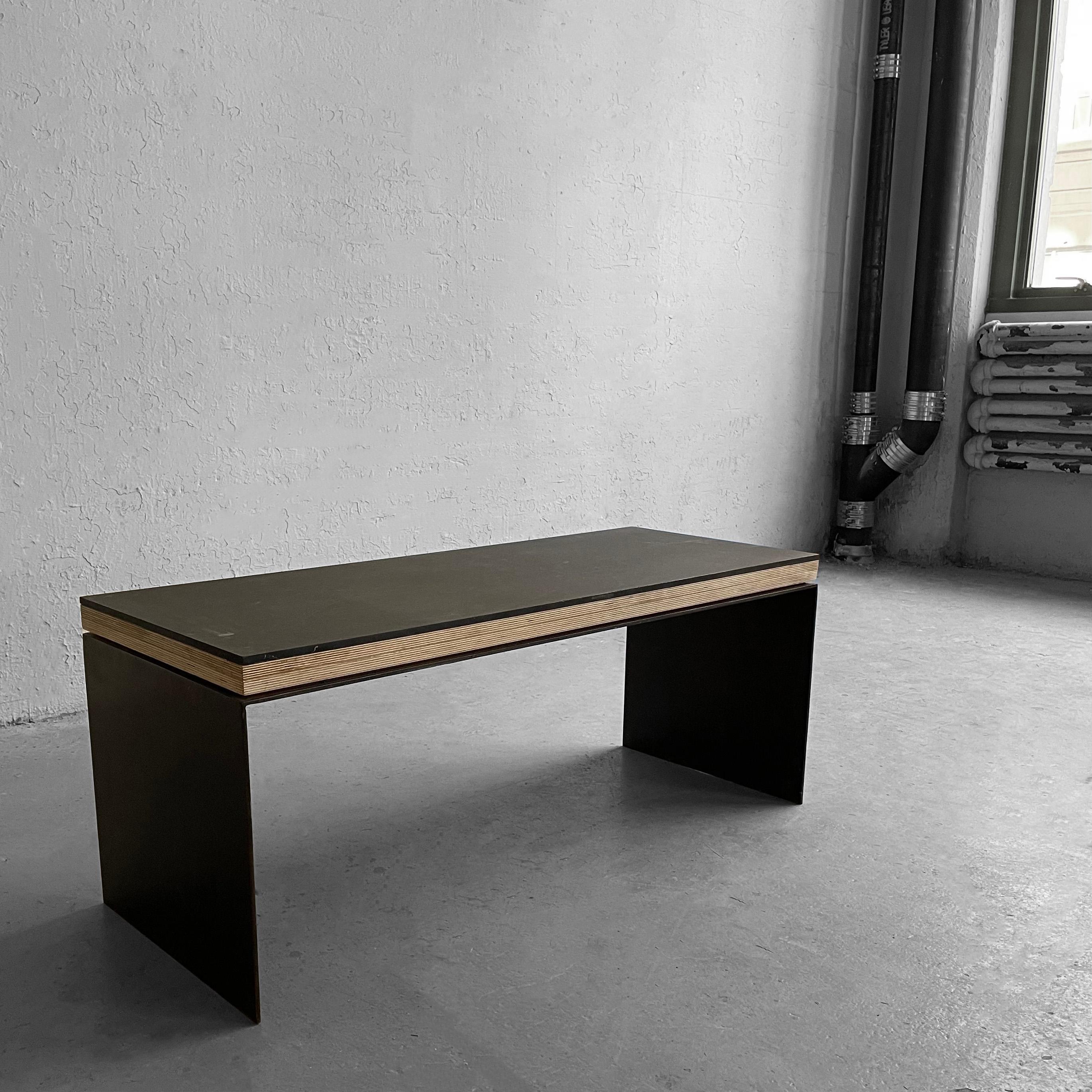 Industrial Artisan Custom Steel Coffee Table Bench For Sale 2