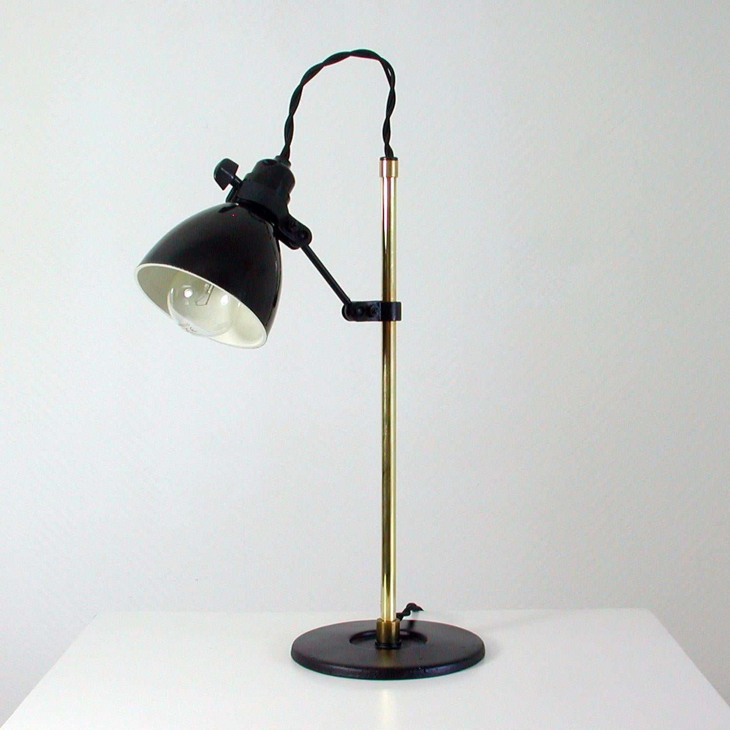 Industrial Bakelite and Brass Table Lamp, Germany, 1950s 9