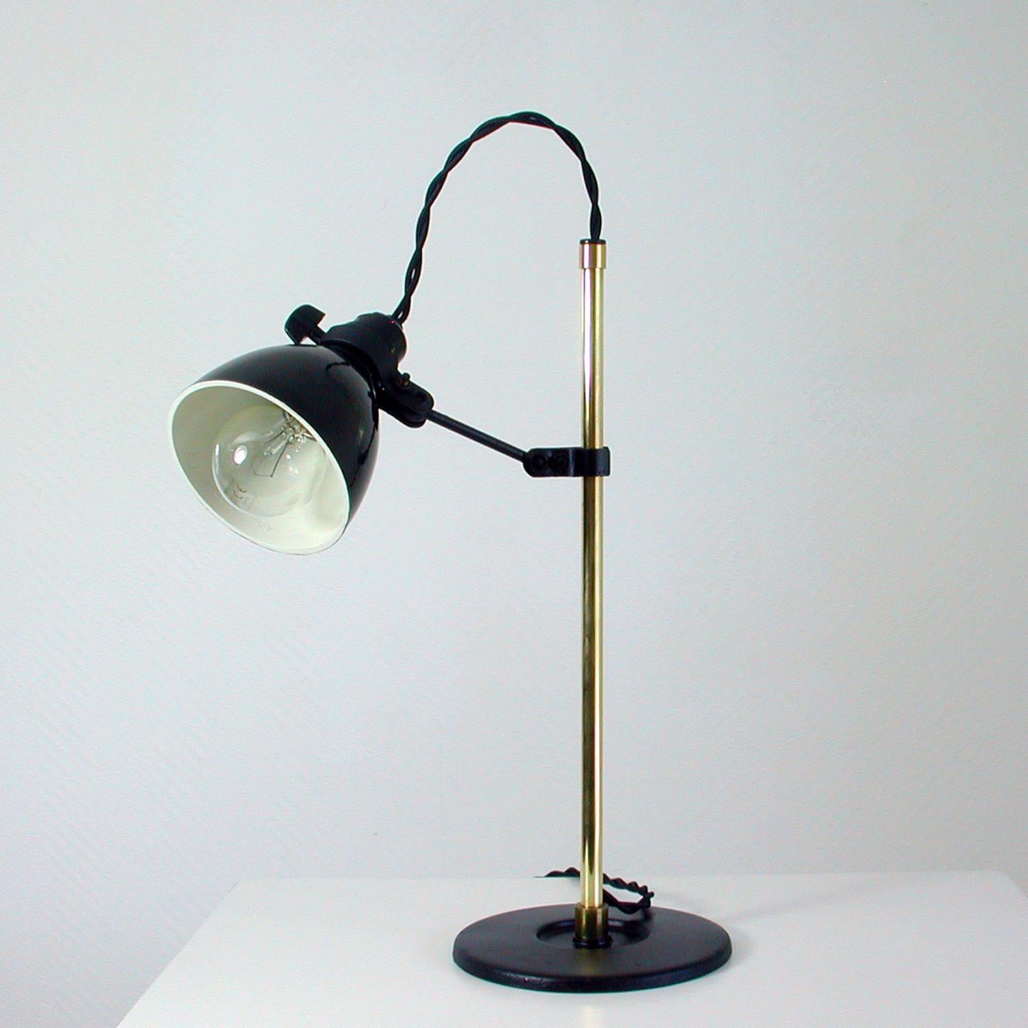 Industrial Bakelite and Brass Table Lamp, Germany, 1950s 3