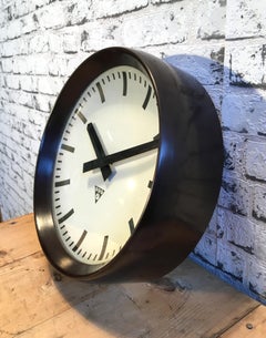 Industrial Bakelite Factory Wall Clock from Pragotron, 1960s