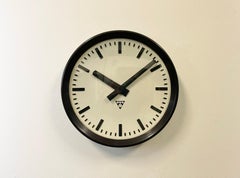 Industrial Bakelite Factory Wall Clock from Pragotron, 1960s
