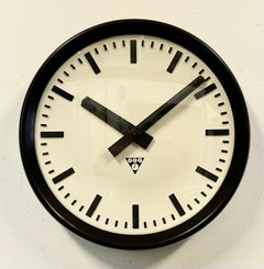 Industrial Bakelite Factory Wall Clock from Pragotron, 1960s