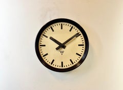 Industrial Bakelite Factory Wall Clock from Pragotron, 1960s