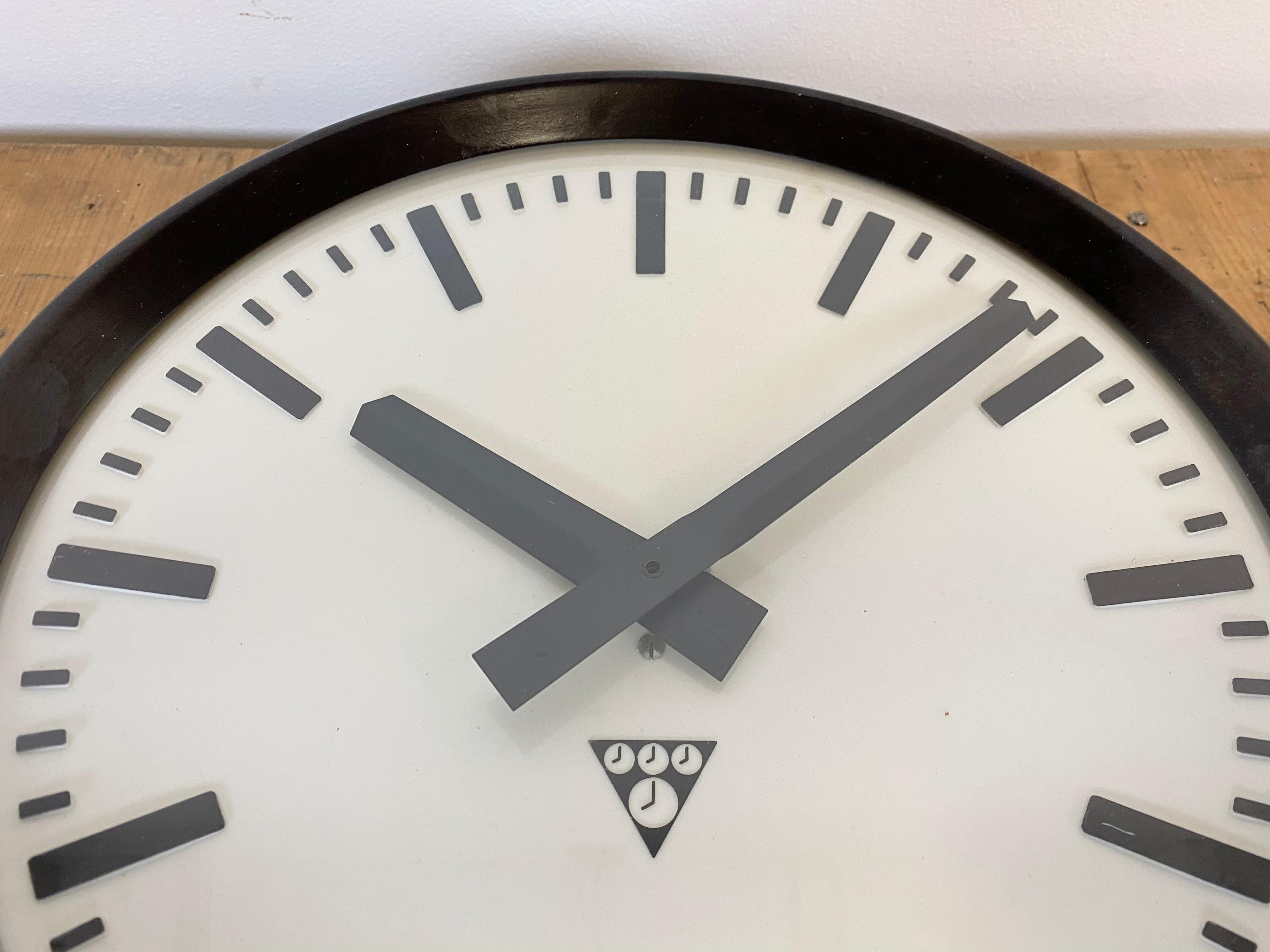 20th Century Industrial Bakelite Factory Wall Clock from Pragotron, 1960s