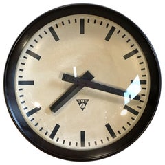 Vintage Industrial Bakelite Factory Wall Clock from Pragotron, 1960s