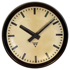 Industrial Bakelite Factory Wall Clock from Pragotron, 1960s