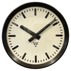 Used Industrial Bakelite Factory Wall Clock from Pragotron, 1960s