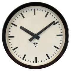Used Industrial Bakelite Factory Wall Clock from Pragotron, 1960s