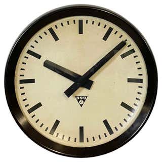 Large Industrial Double Sided Railway or Factory Clock from Pragotron ...