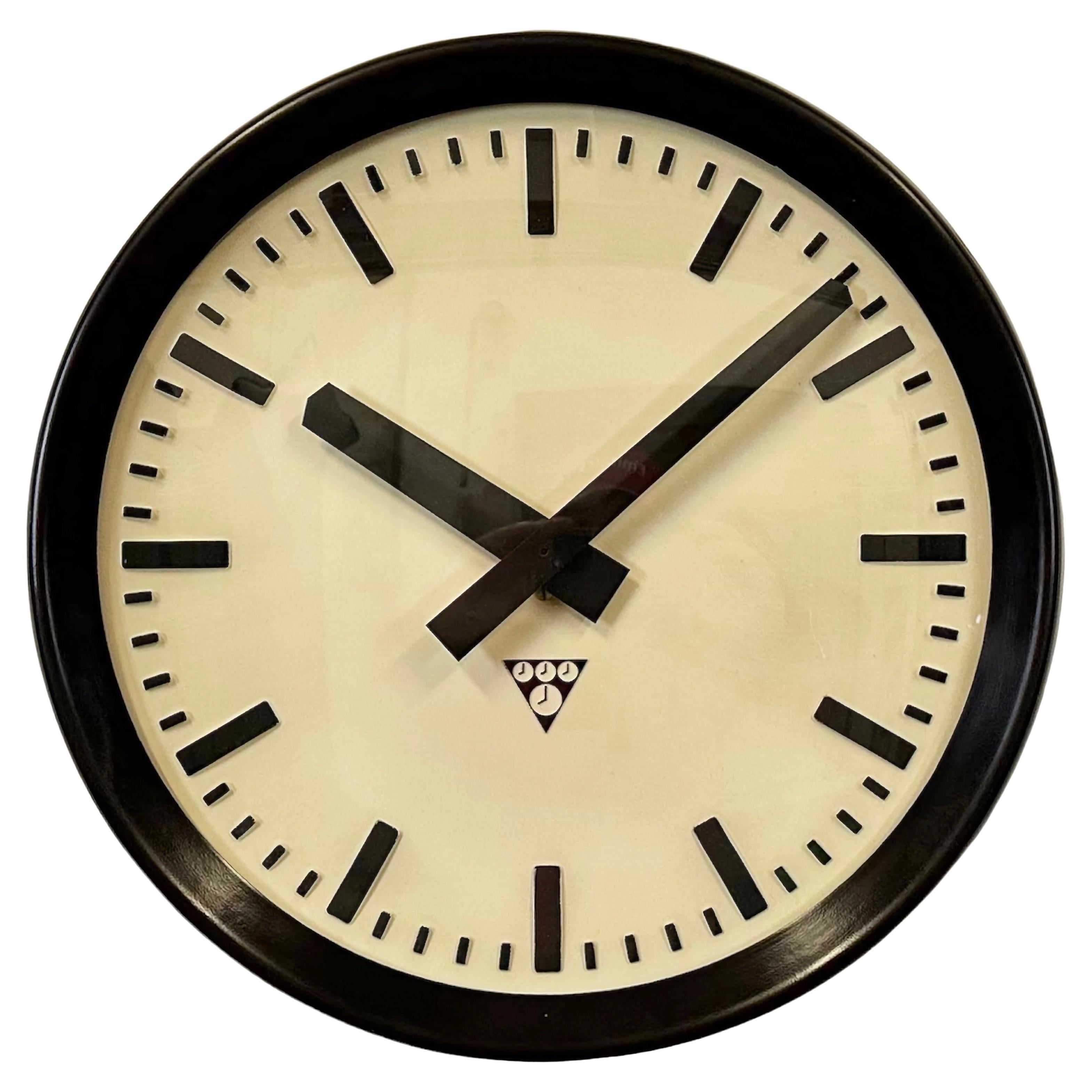 Bakelite Industrial Factory Wall Clock by Pragatron, 1960s at 1stDibs