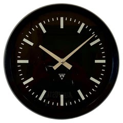 Industrial Bakelite Factory Wall Clock from Pragotron, 1970s