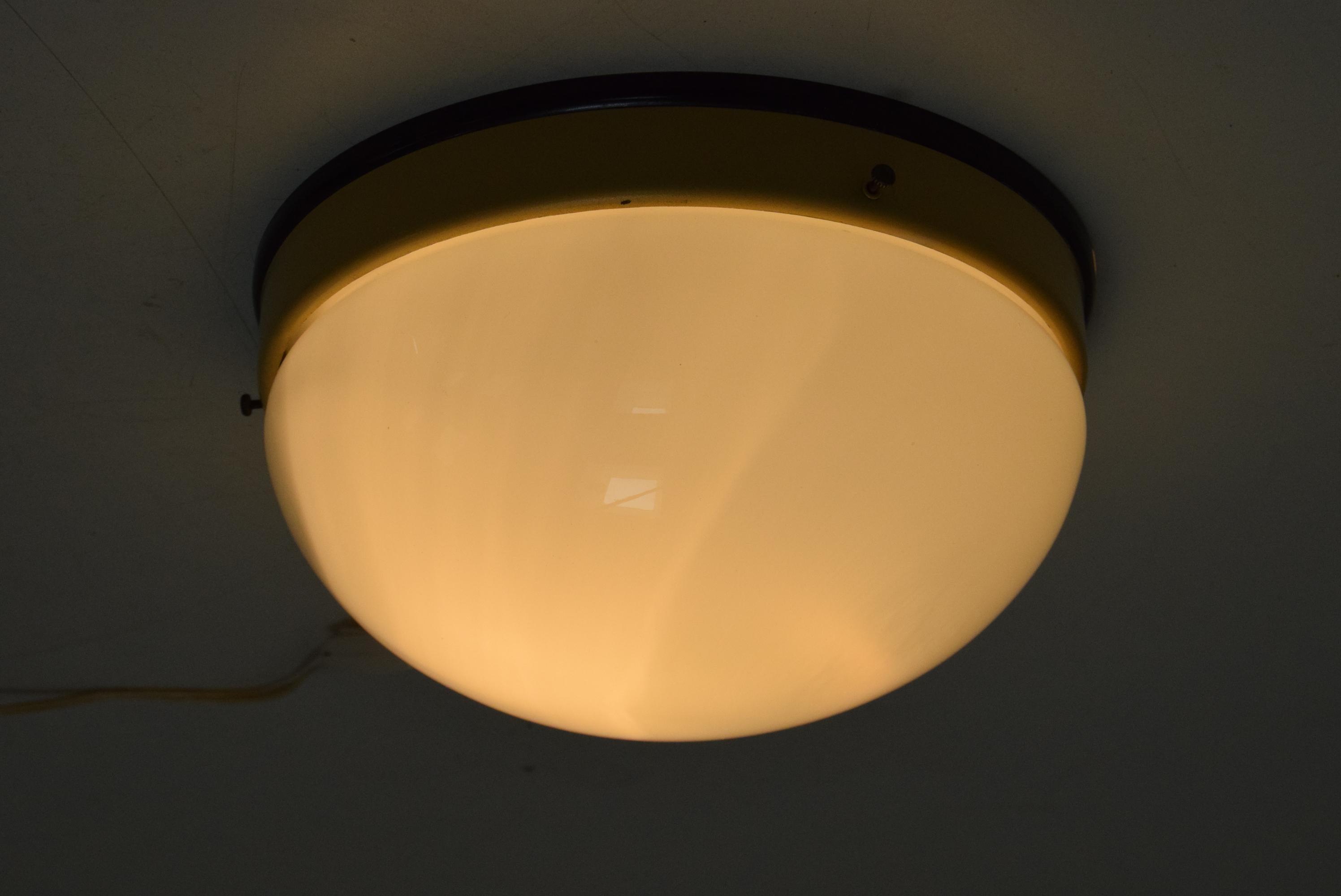 Industrial Bakelite Wall or Ceiling Light, 1950’s In Good Condition In Praha, CZ