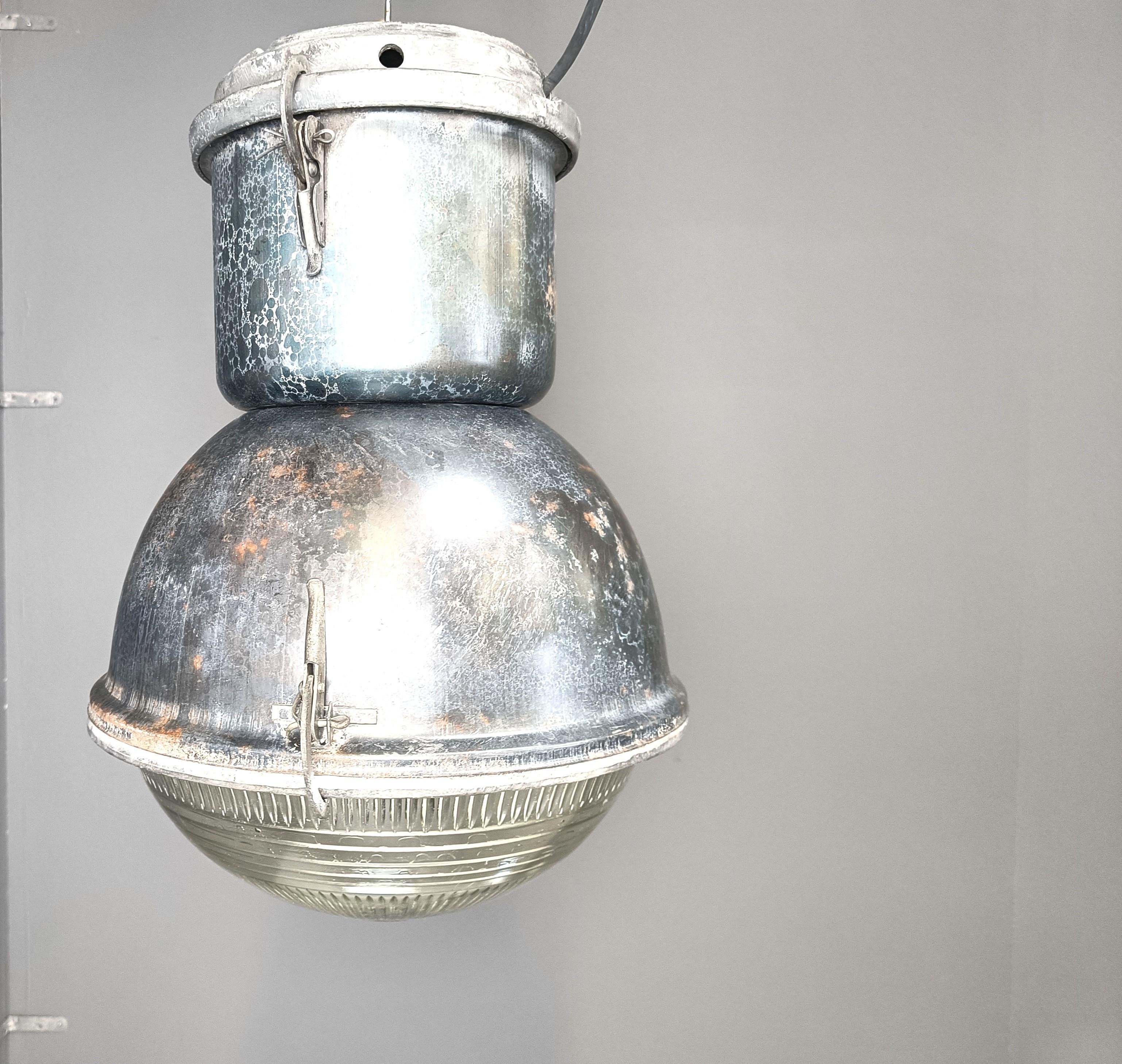 Mid-20th Century Industrial 'Ball' Lamps with Glass, 1930s