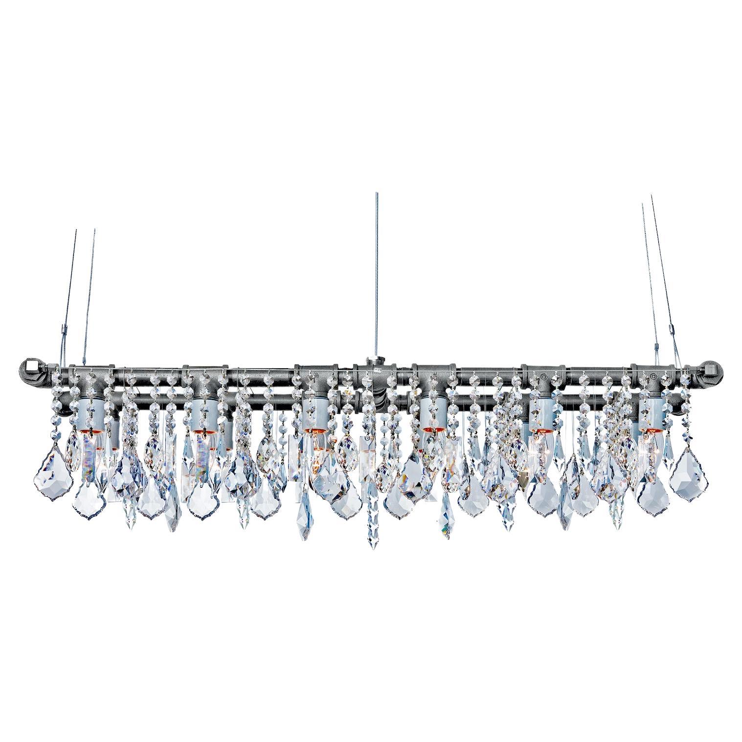 Industrial Banqueting Linear Suspension Chandelier by Michael McHale