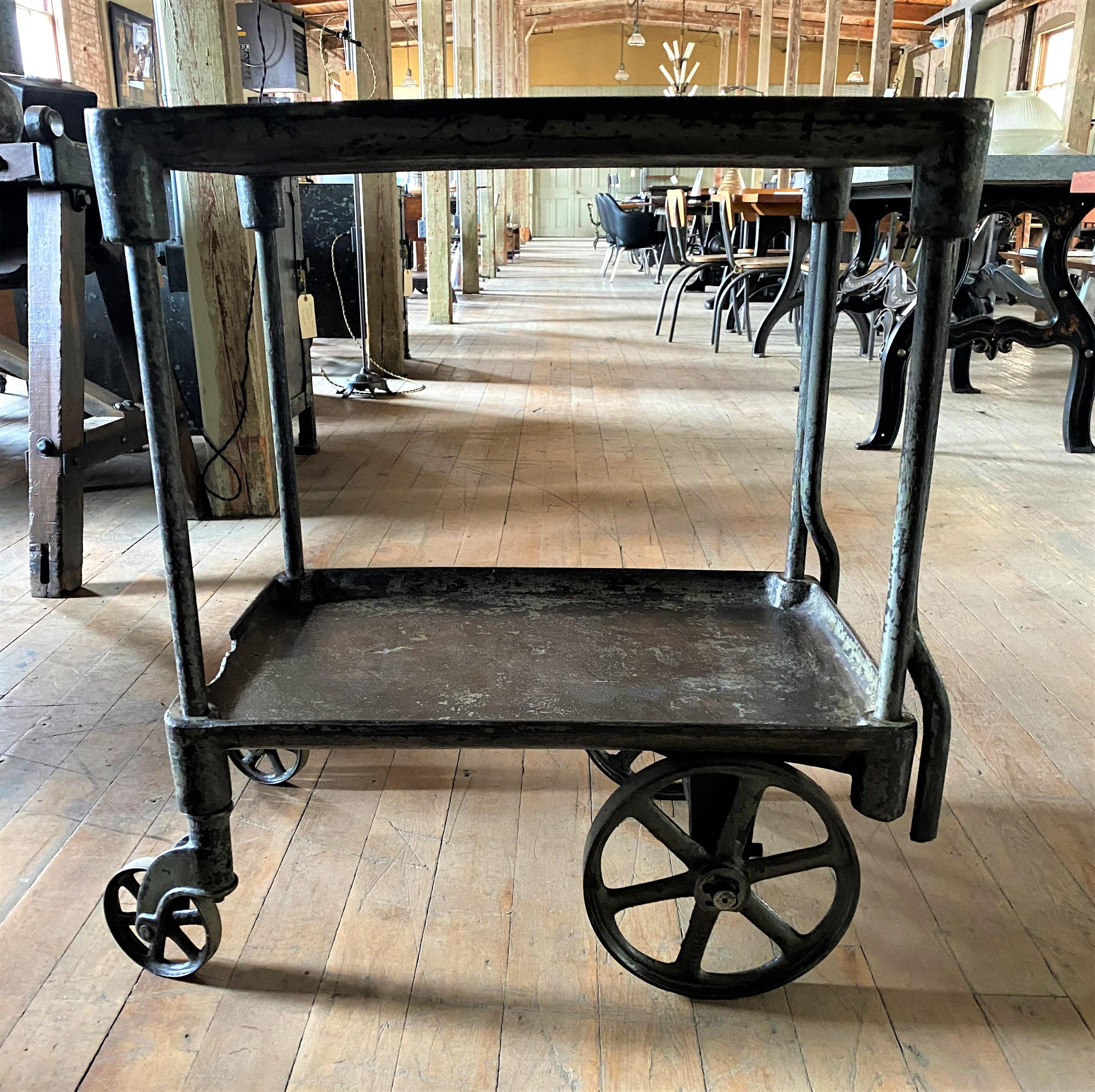 industrial style bar cart