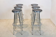 Industrial Bar Stools in Aluminum by Joan Casas I Ortinez for Indecasa, Spain