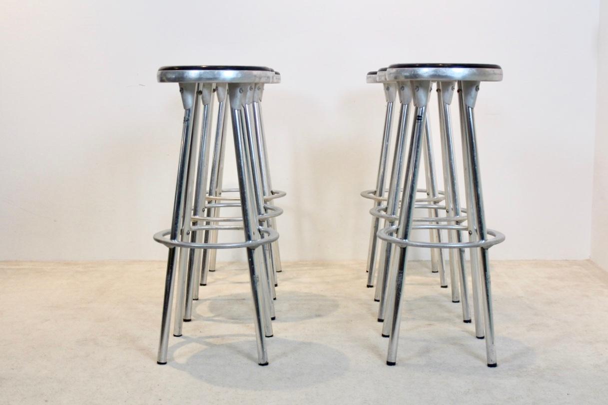 Tabourets de bar industriels en aluminium de Joan Casas I Ortinez pour Indecasa, Espagne Bon état à Voorburg, NL
