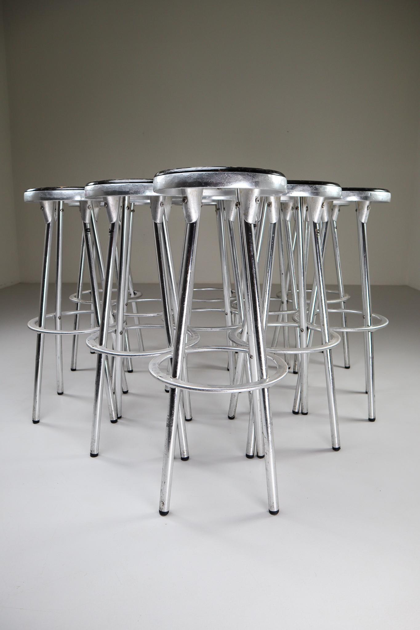 Industrial Bar Stools in Aluminum by Joan Casas Y Ortinez for Indecasa, Spain In Good Condition In Almelo, NL