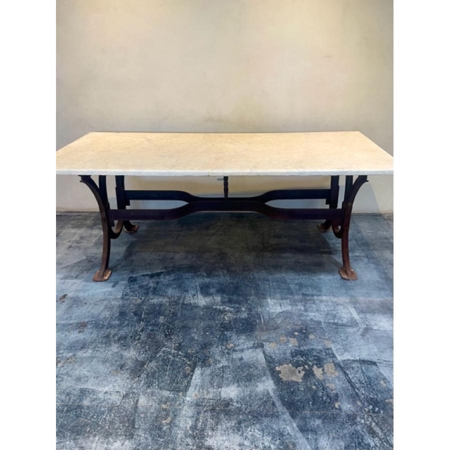 Industrial Base Table Stone Top, FR-0041-03 In Distressed Condition For Sale In Scottsdale, AZ