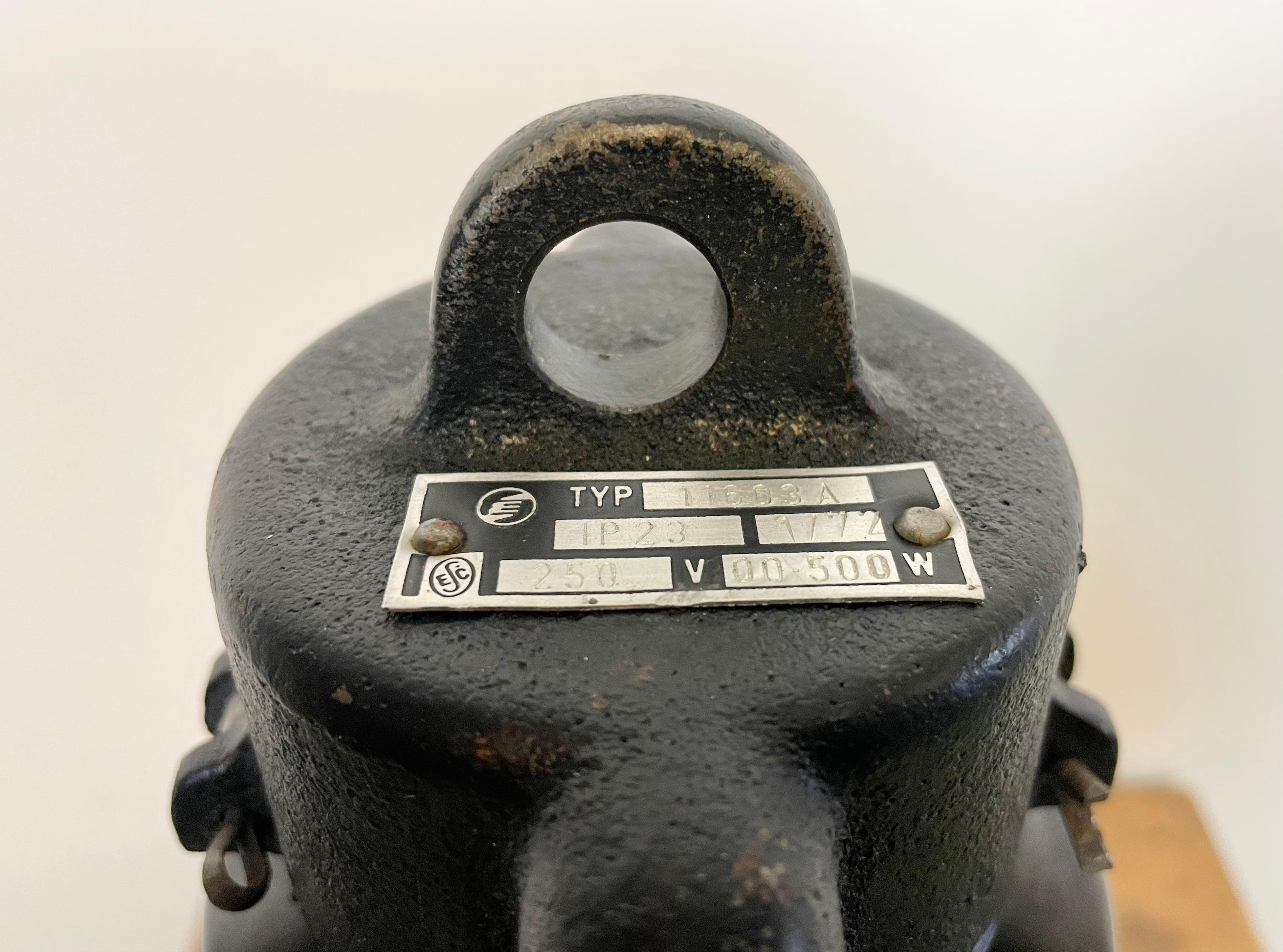 Industrial Bauhaus Black Enamel Pendant Lamp, 1930s For Sale 6