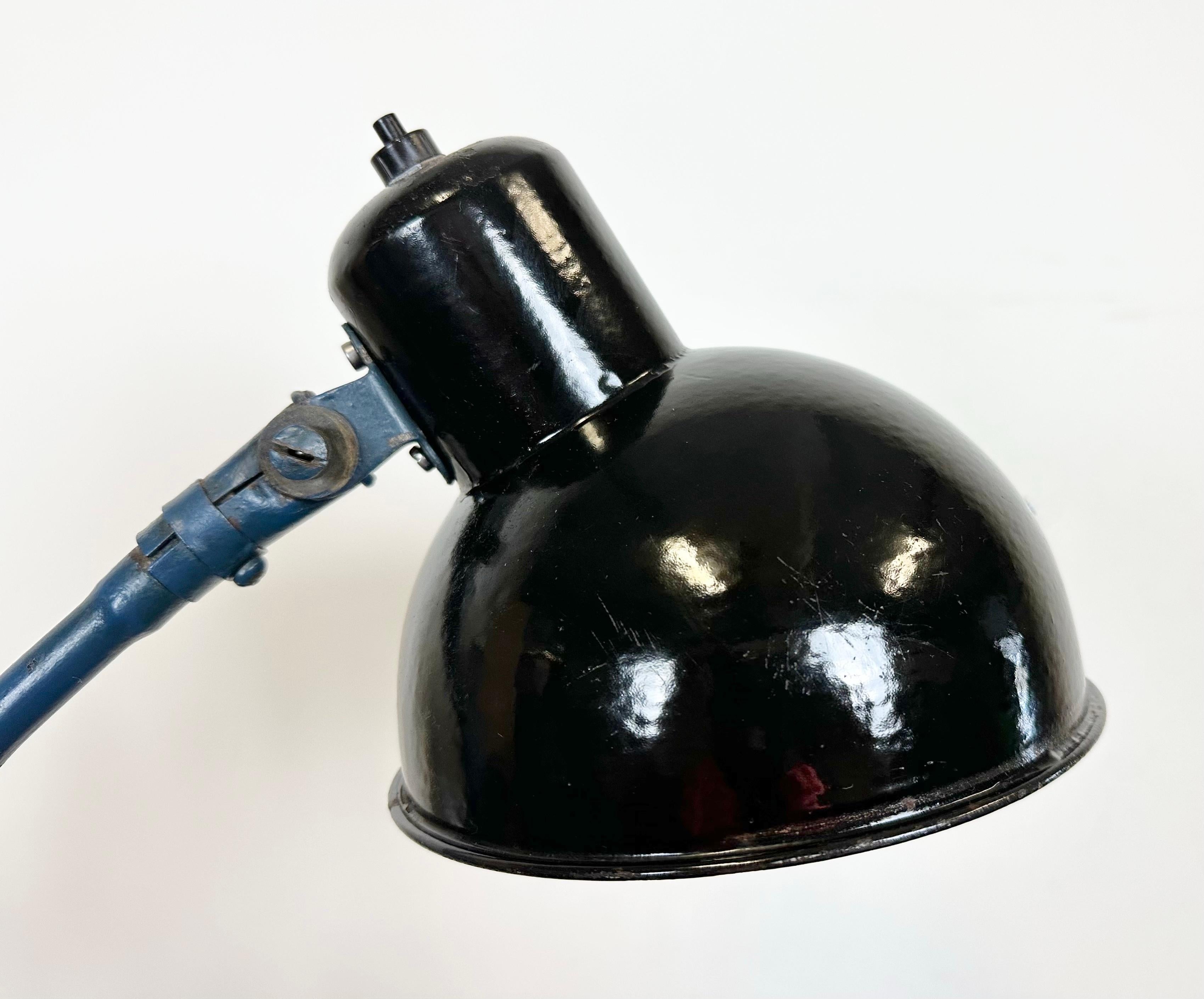 Industrial Bauhaus Black Enamel Scissor Wall Lamp, 1930s 8