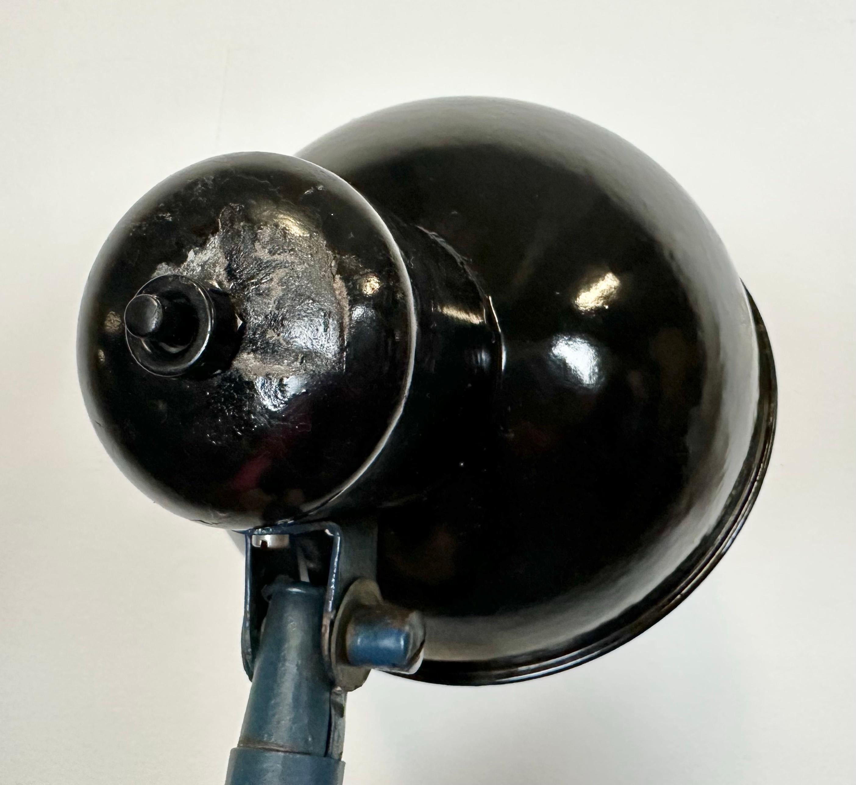 Industrial Bauhaus Black Enamel Scissor Wall Lamp, 1930s 13