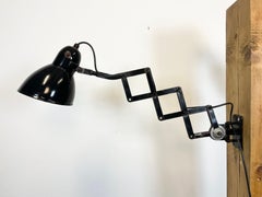 Industrial Bauhaus Black Enamel Scissor Wall Lamp from PHW, 1930s