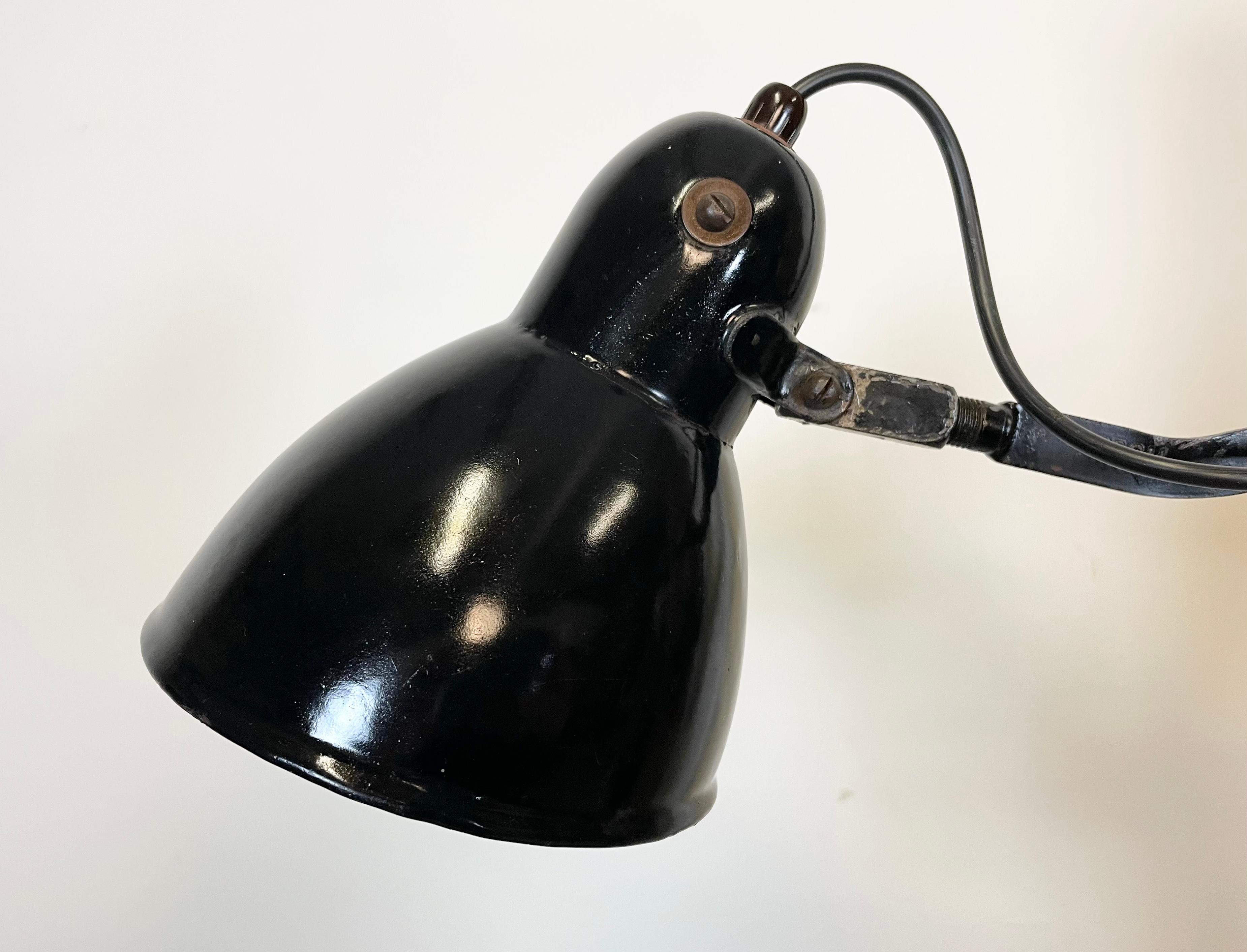 German Industrial Bauhaus Black Enamel Scissor Wall Lamp from PHW, 1930s