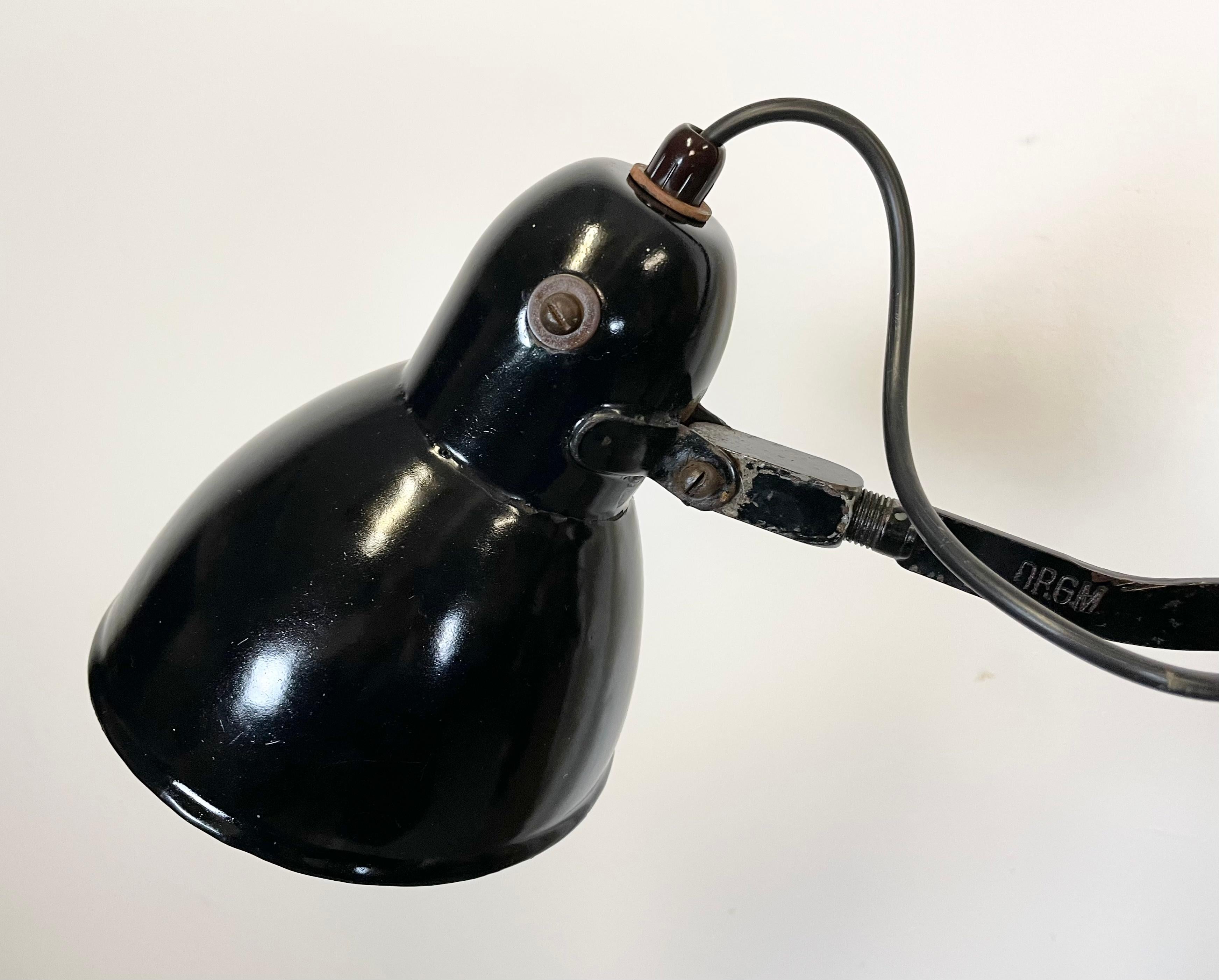 Industrial Bauhaus Black Enamel Scissor Wall Lamp from PHW, 1930s 1
