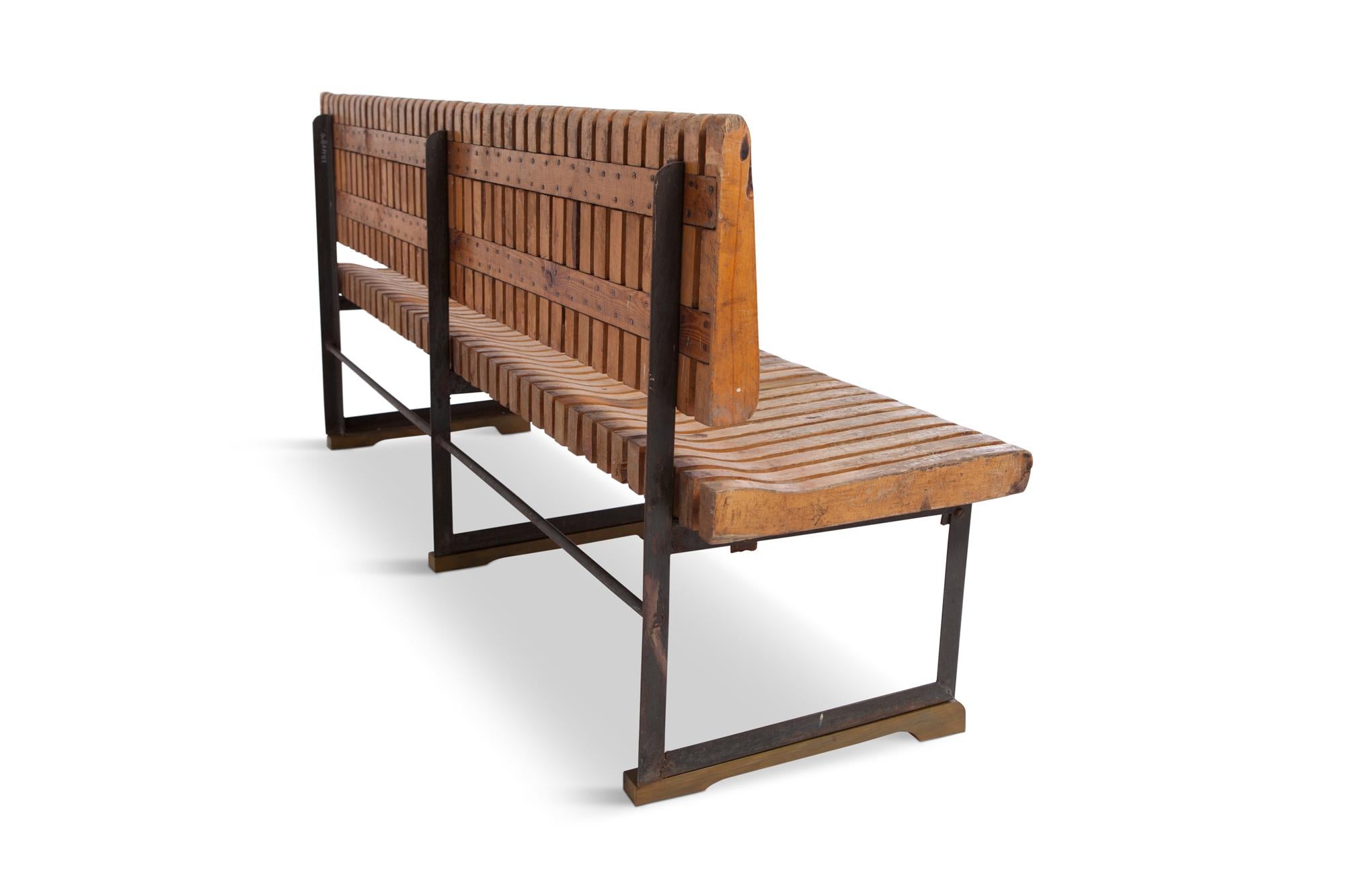slatted bench seat
