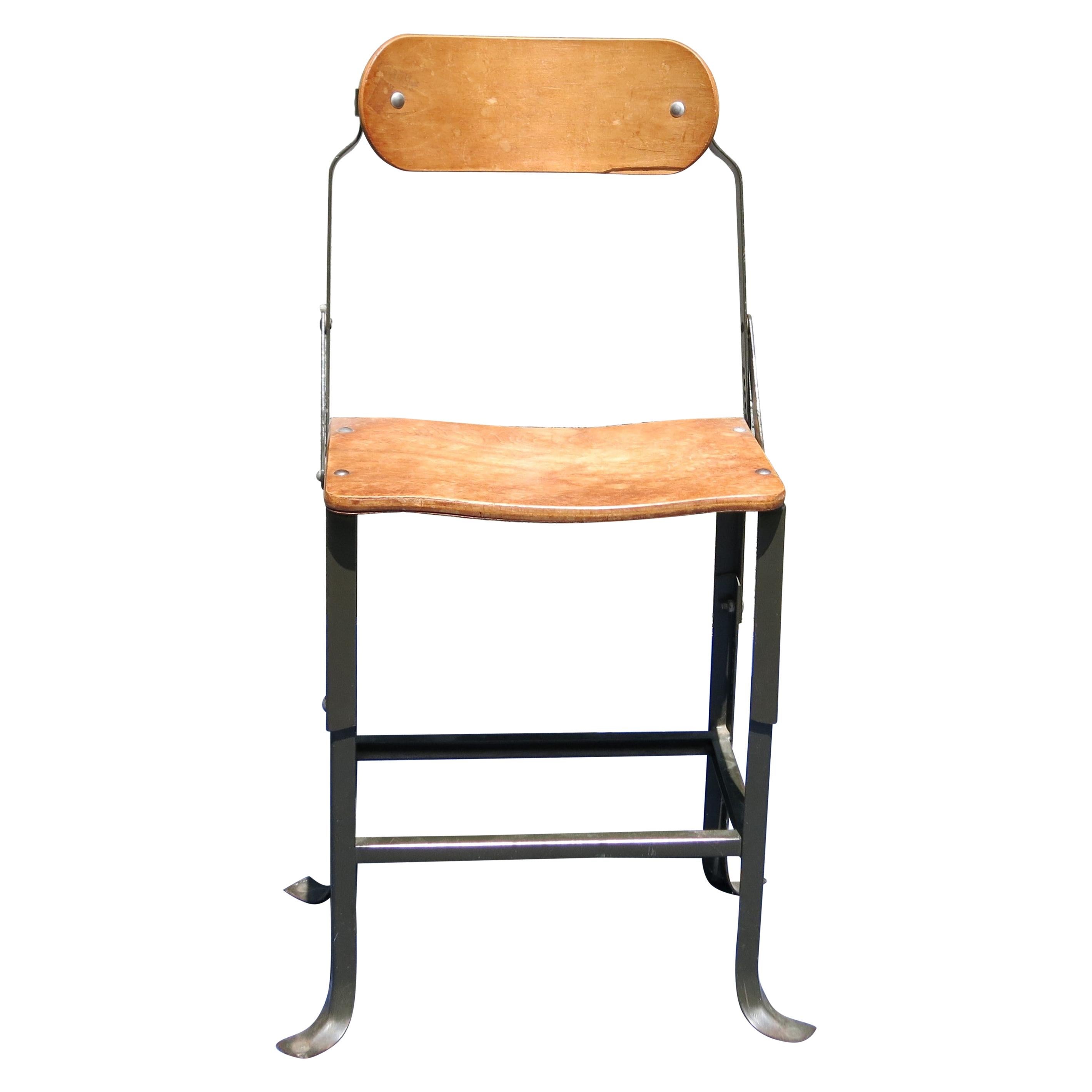 Industrial Bent Plywood Chair Adjustable For Sale