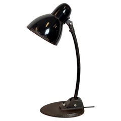 Antique Industrial Black Enamel Bauhaus Desk Lamp, 1930s