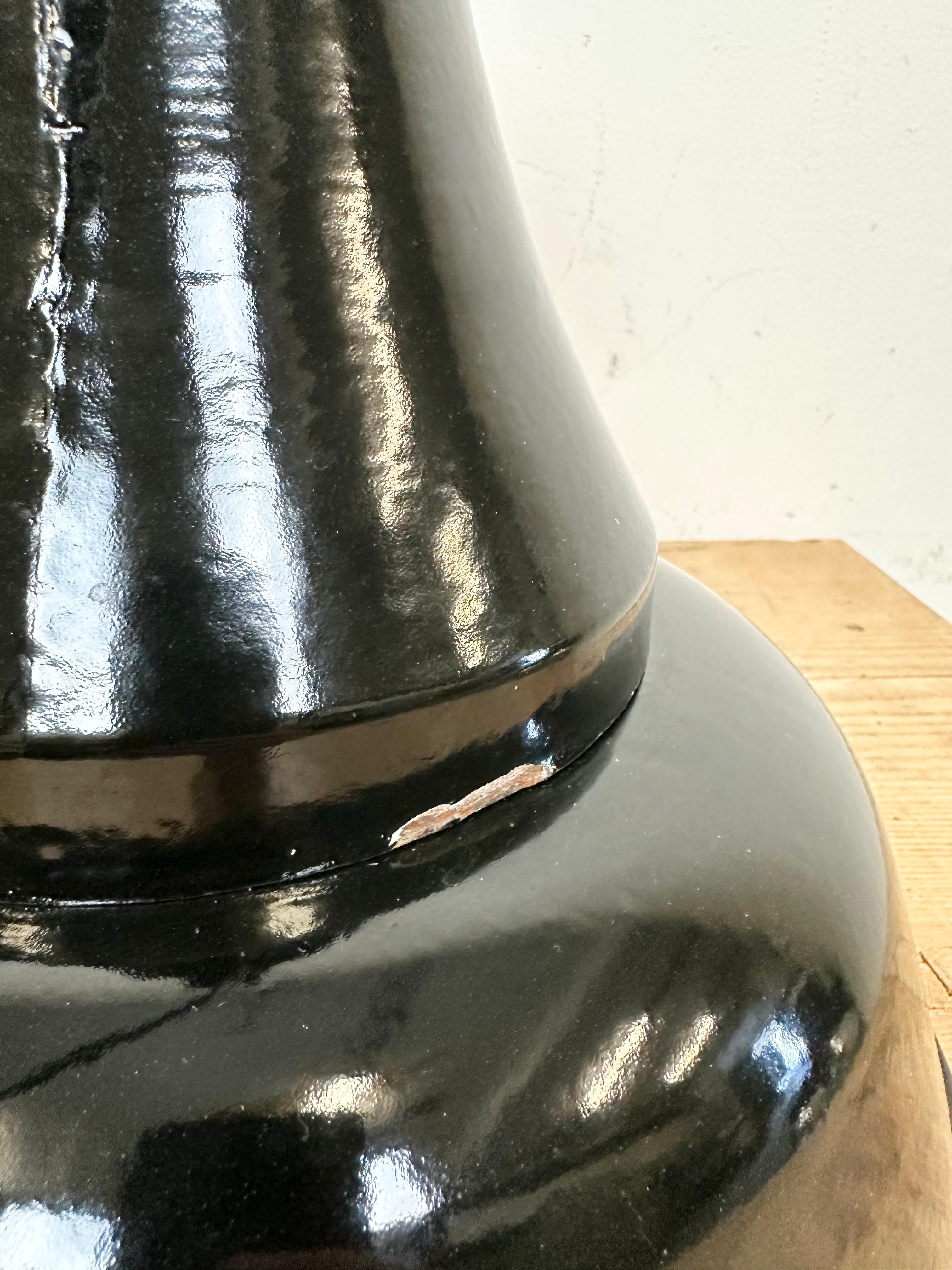 Industrial Black Enamel Bauhaus Pendant Lamp, 1930s For Sale 13