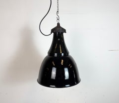 Industrial Black Enamel Bauhaus Pendant Lamp, 1930s