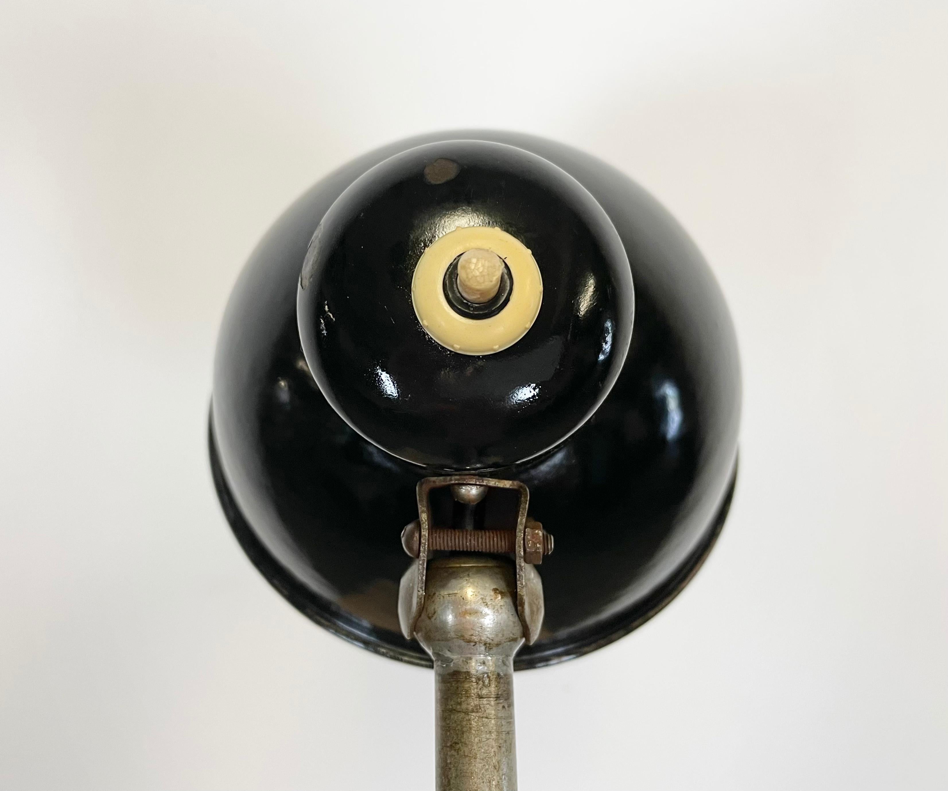 Industrial Black Enamel Desk Lamp, 1950s 5
