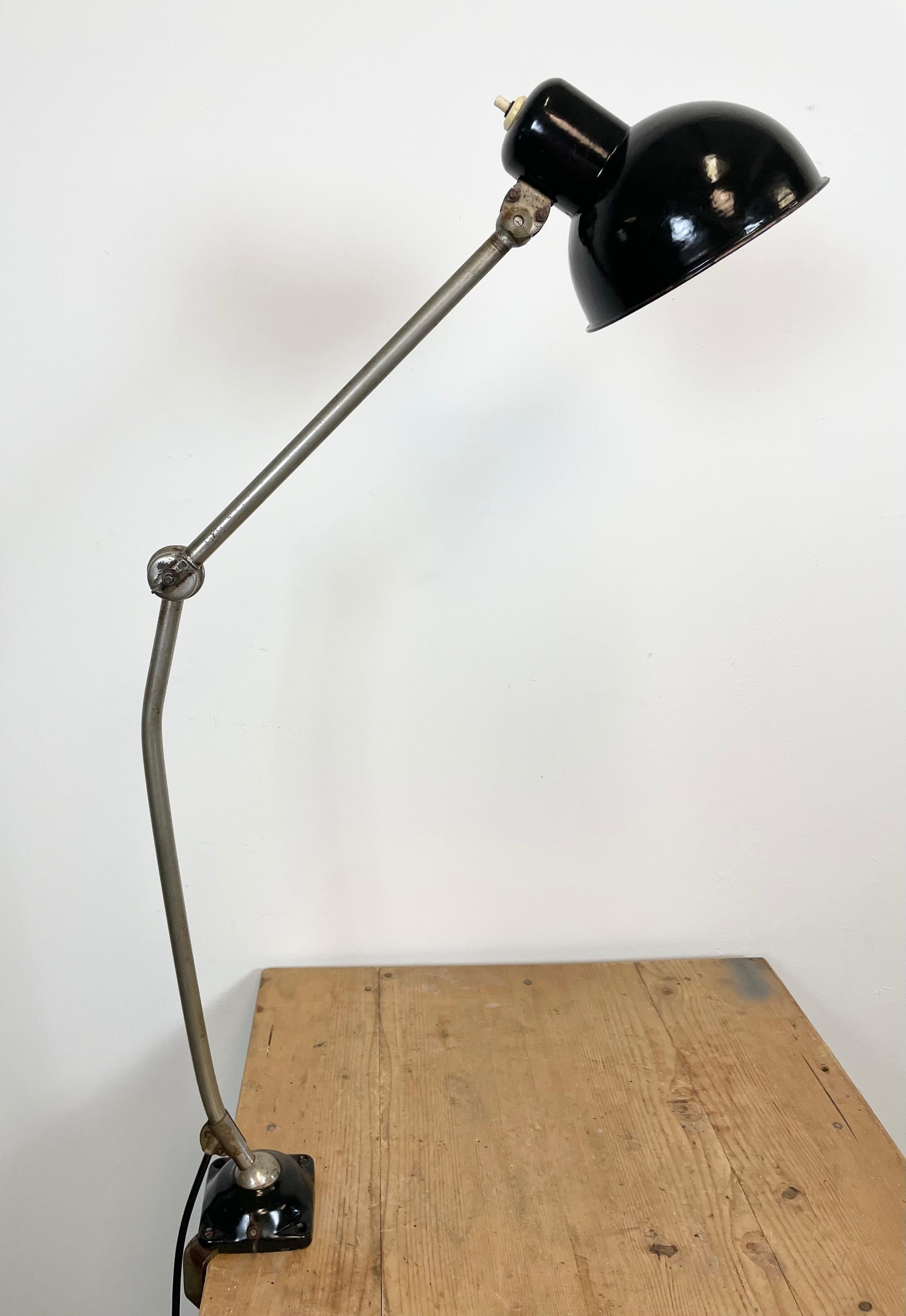 Industrial Black Enamel Desk Lamp, 1950s 9