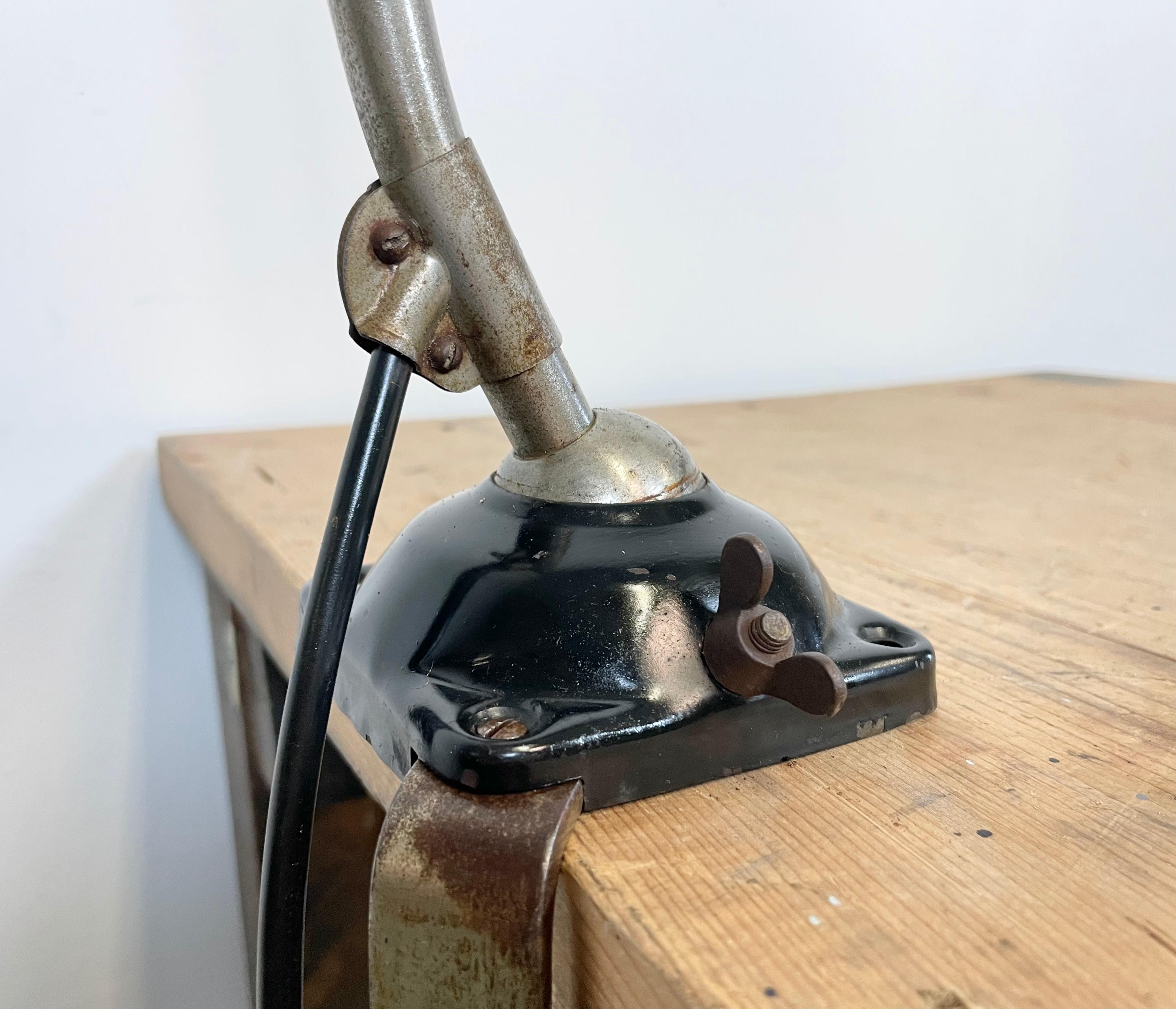 Industrial Black Enamel Desk Lamp, 1950s 11