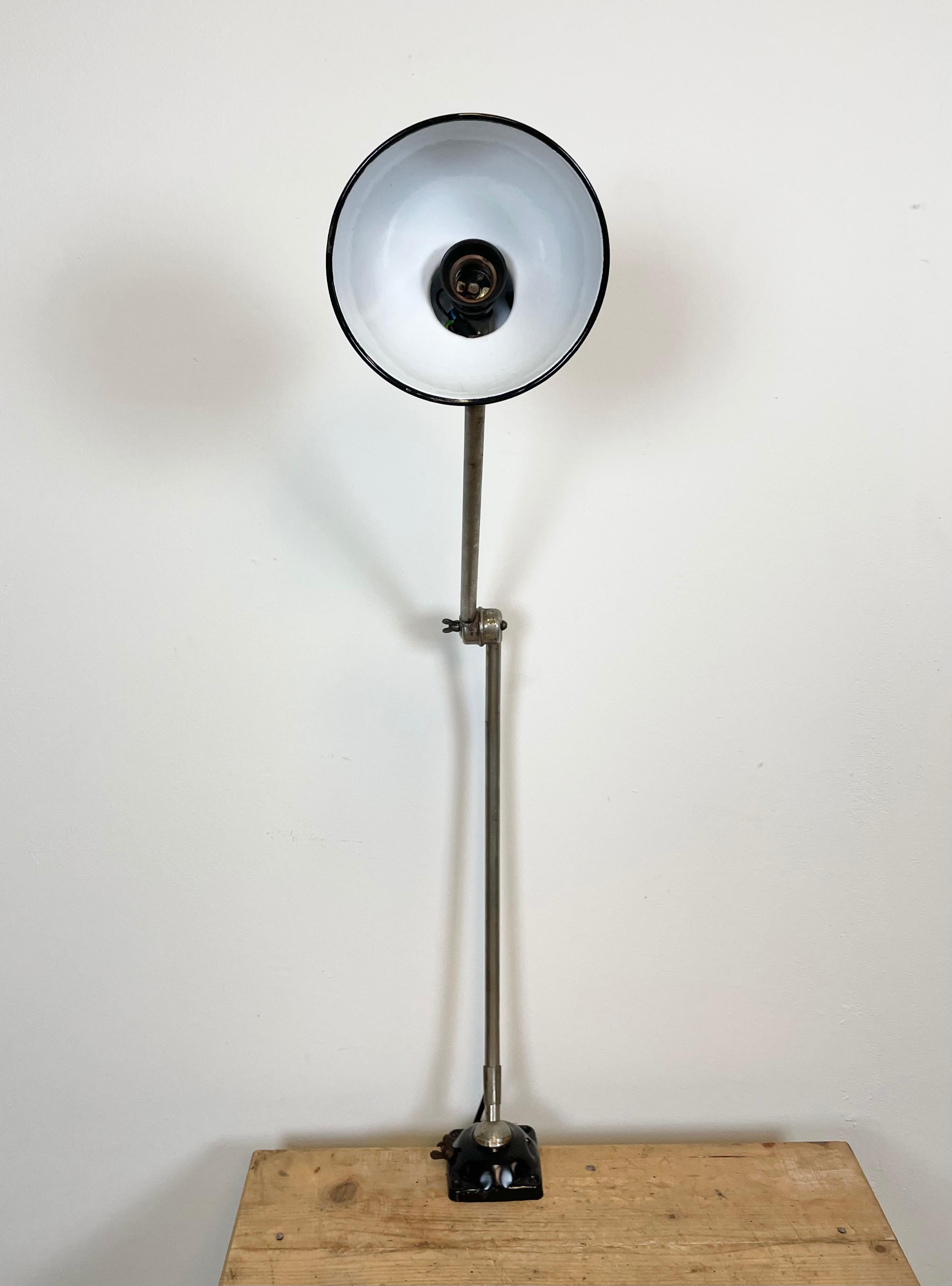 Industrial Black Enamel Desk Lamp, 1950s 12