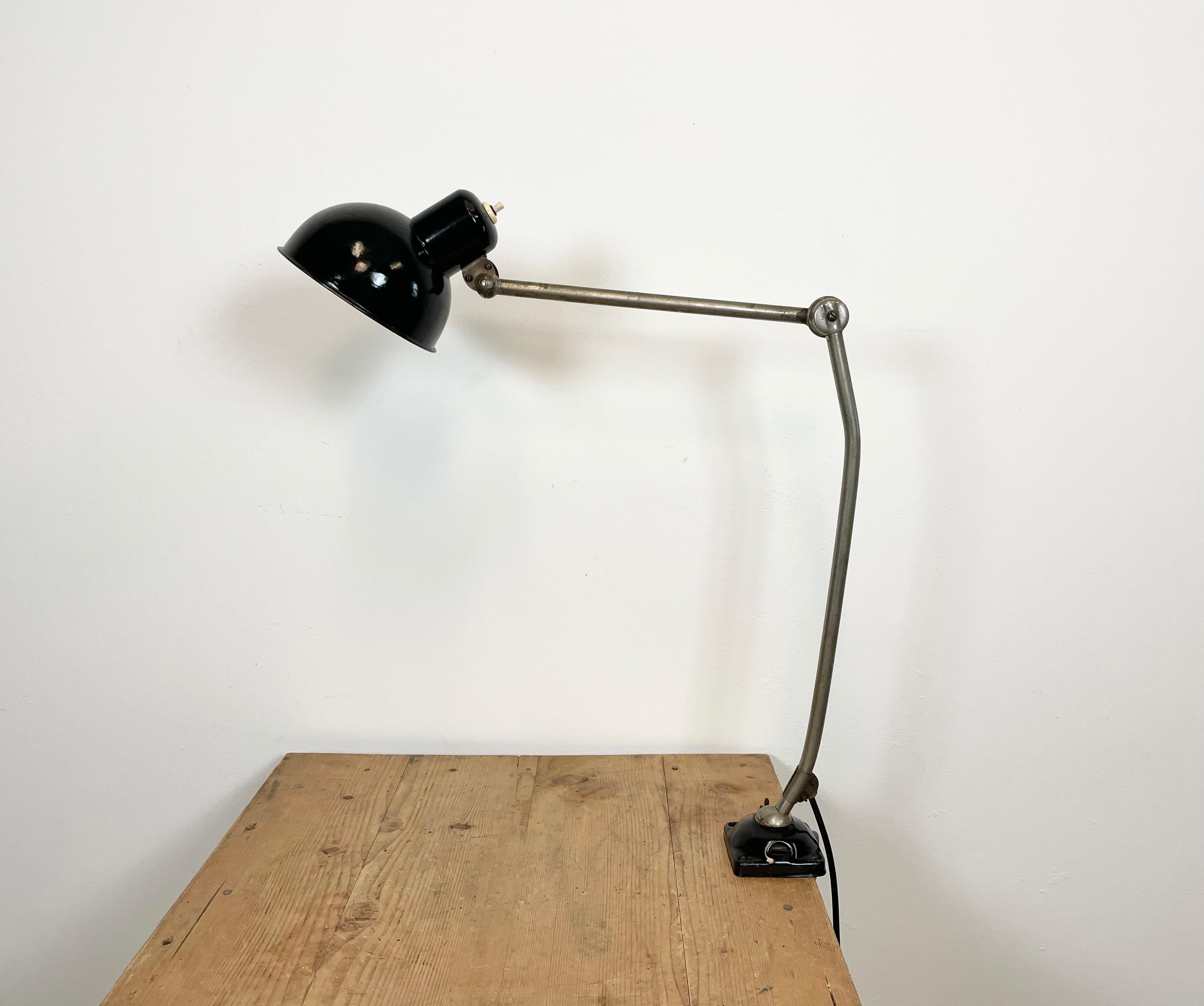 Industrial Black Enamel Desk Lamp, 1950s 14