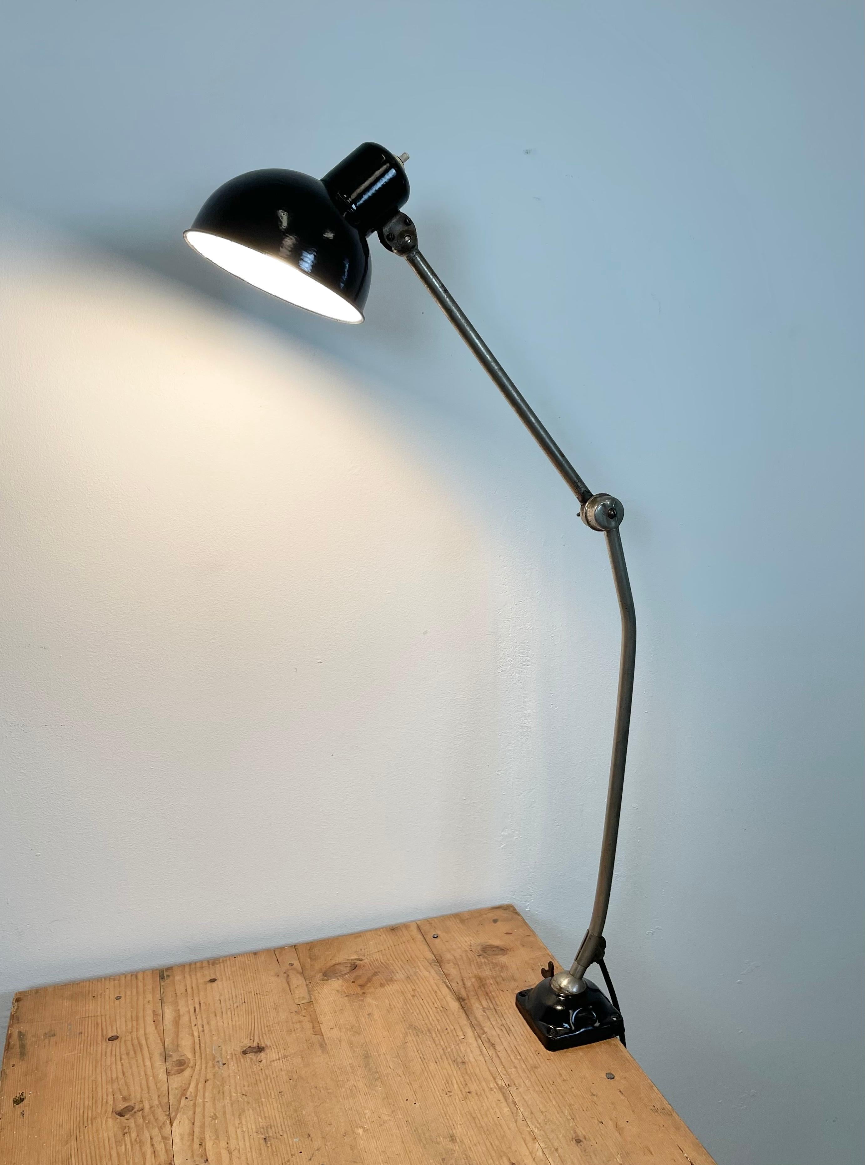 Industrial Black Enamel Desk Lamp, 1950s 15