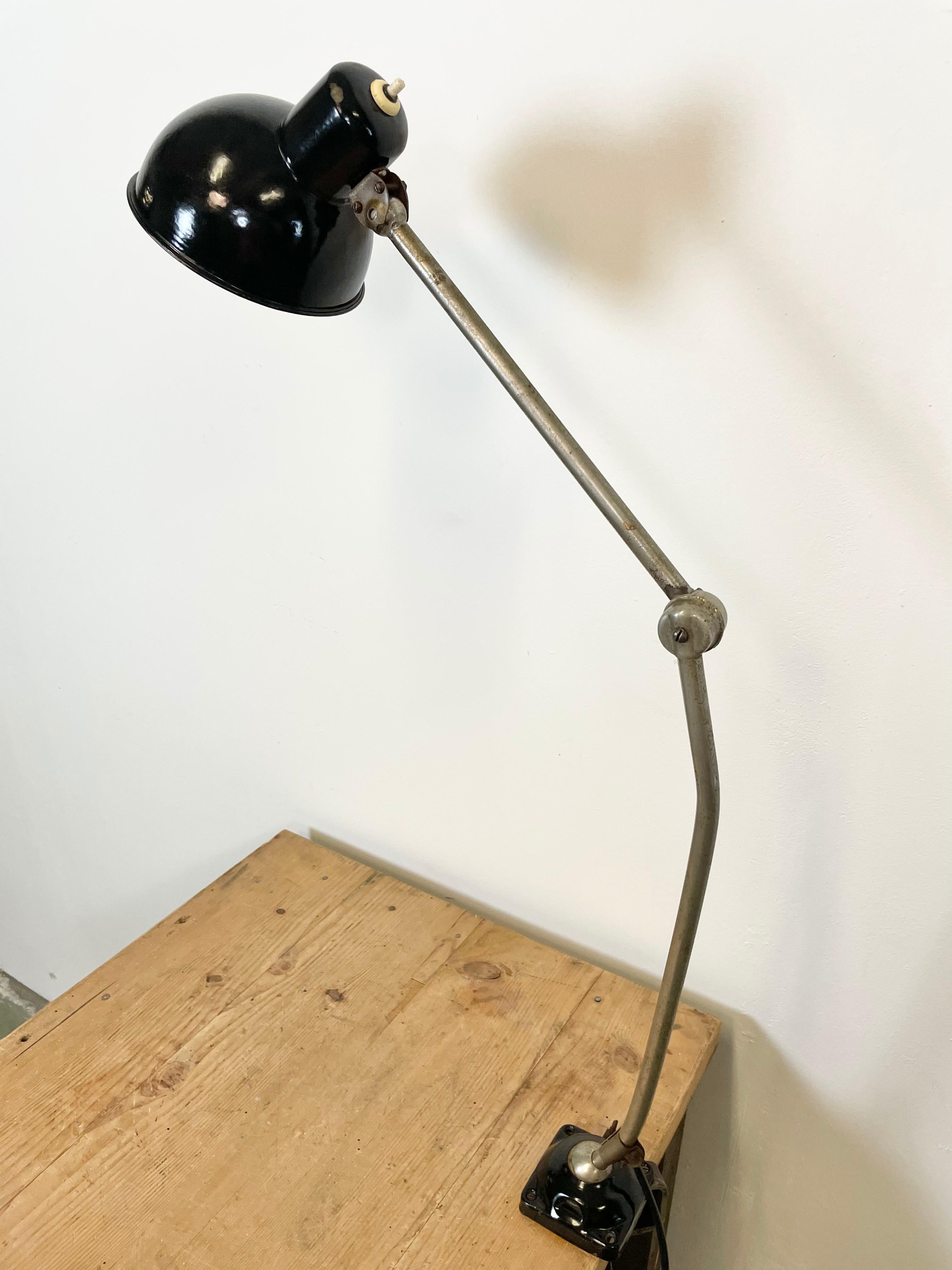 20th Century Industrial Black Enamel Desk Lamp, 1950s