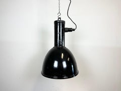 Industrial Black Enamel Factory Hanging Lamp, 1950s