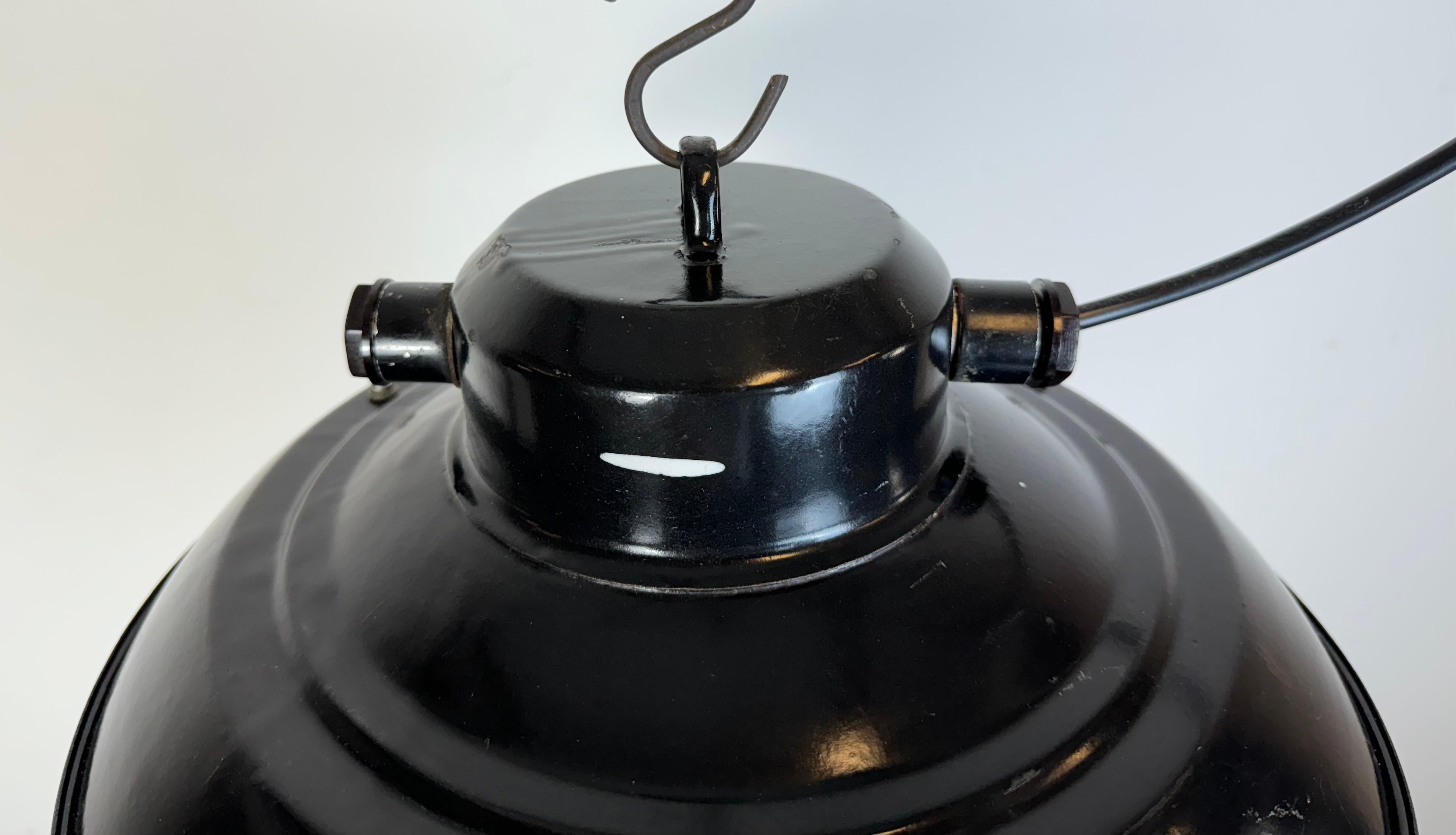 Industrial Black Enamel Factory Hanging Lamp, 1960s For Sale 2