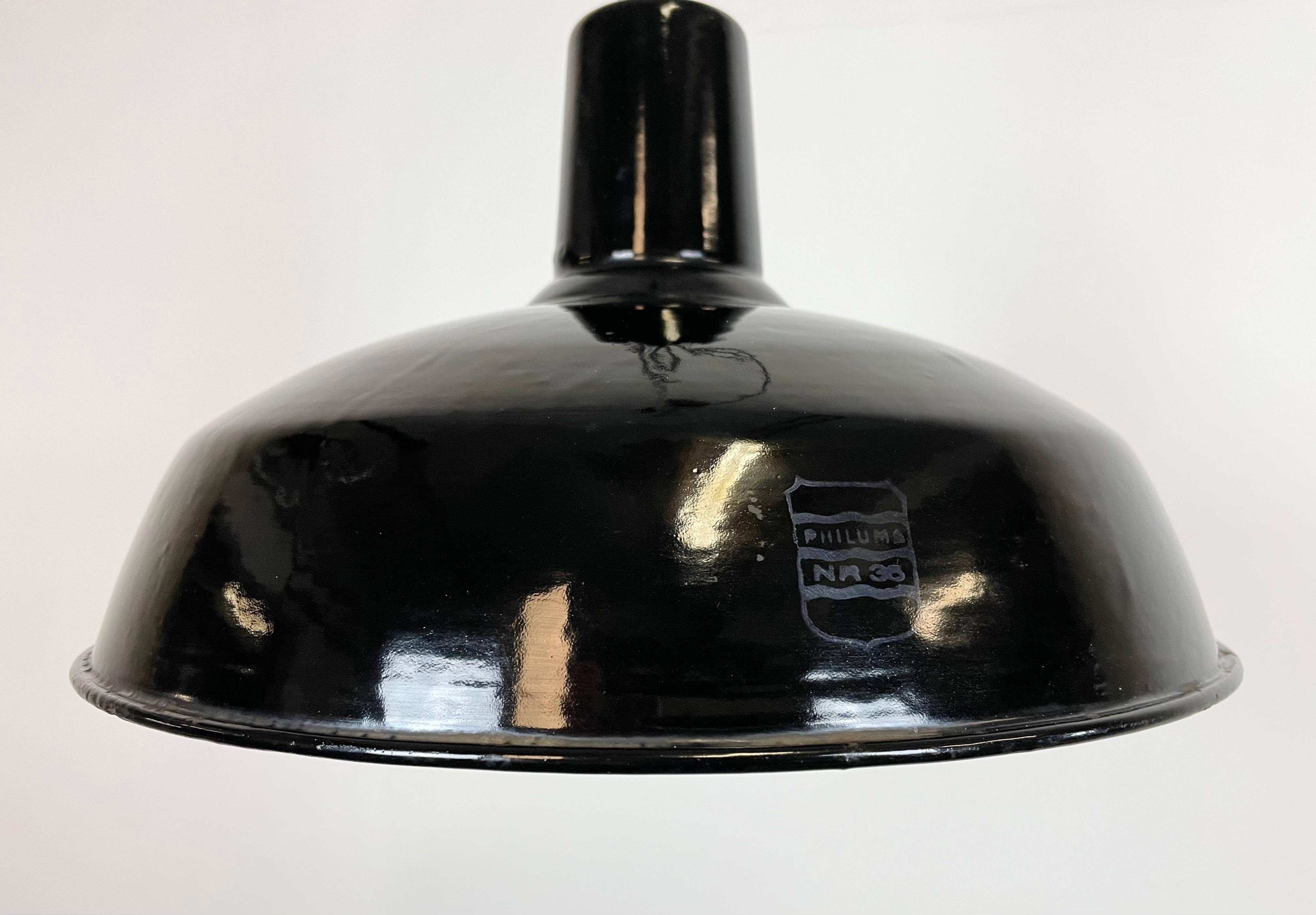 Industrial Black Enamel Factory Lamp Philuma 36 from Phillips, 1950s 7