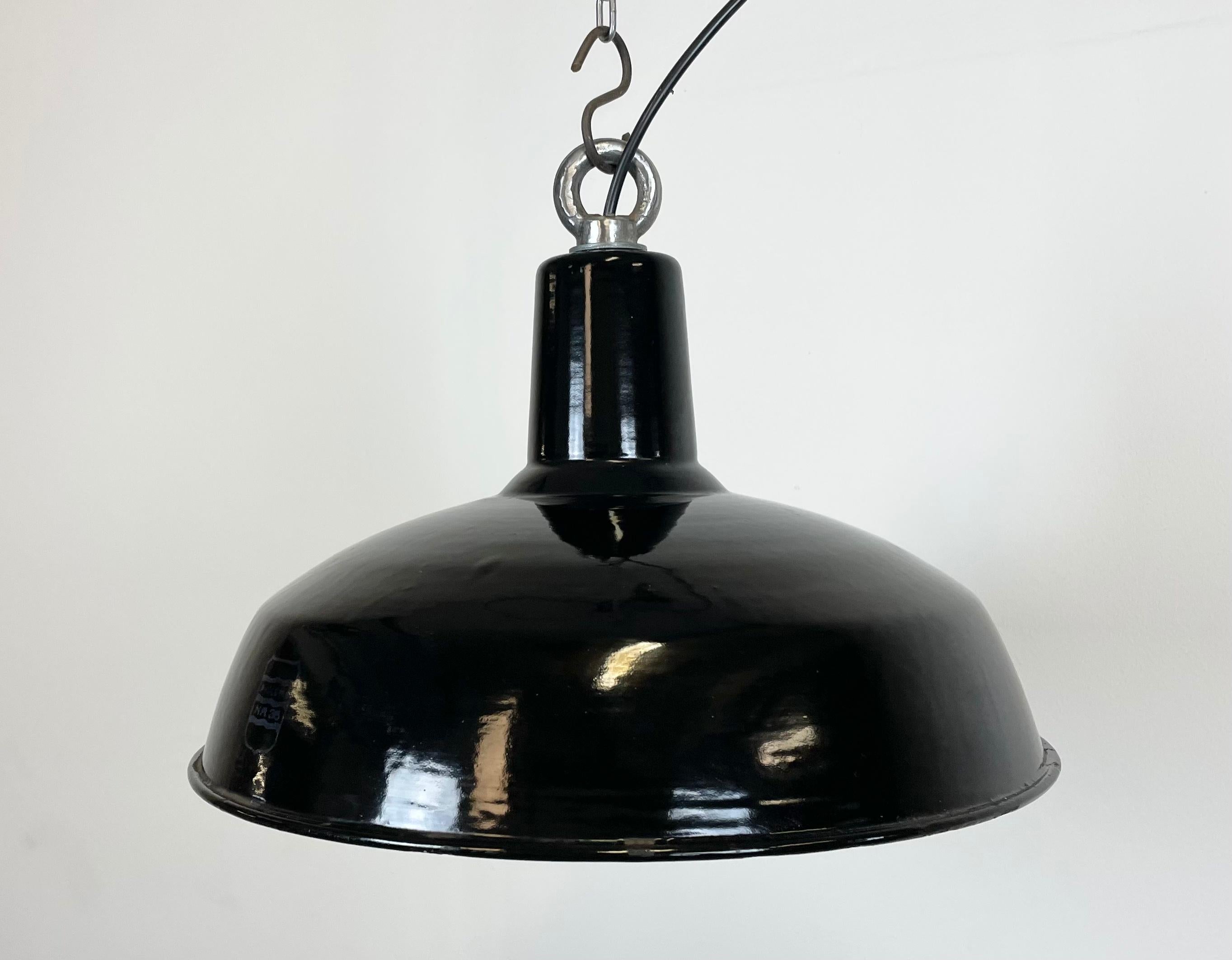 Dutch Industrial Black Enamel Factory Lamp Philuma 36 from Phillips, 1950s