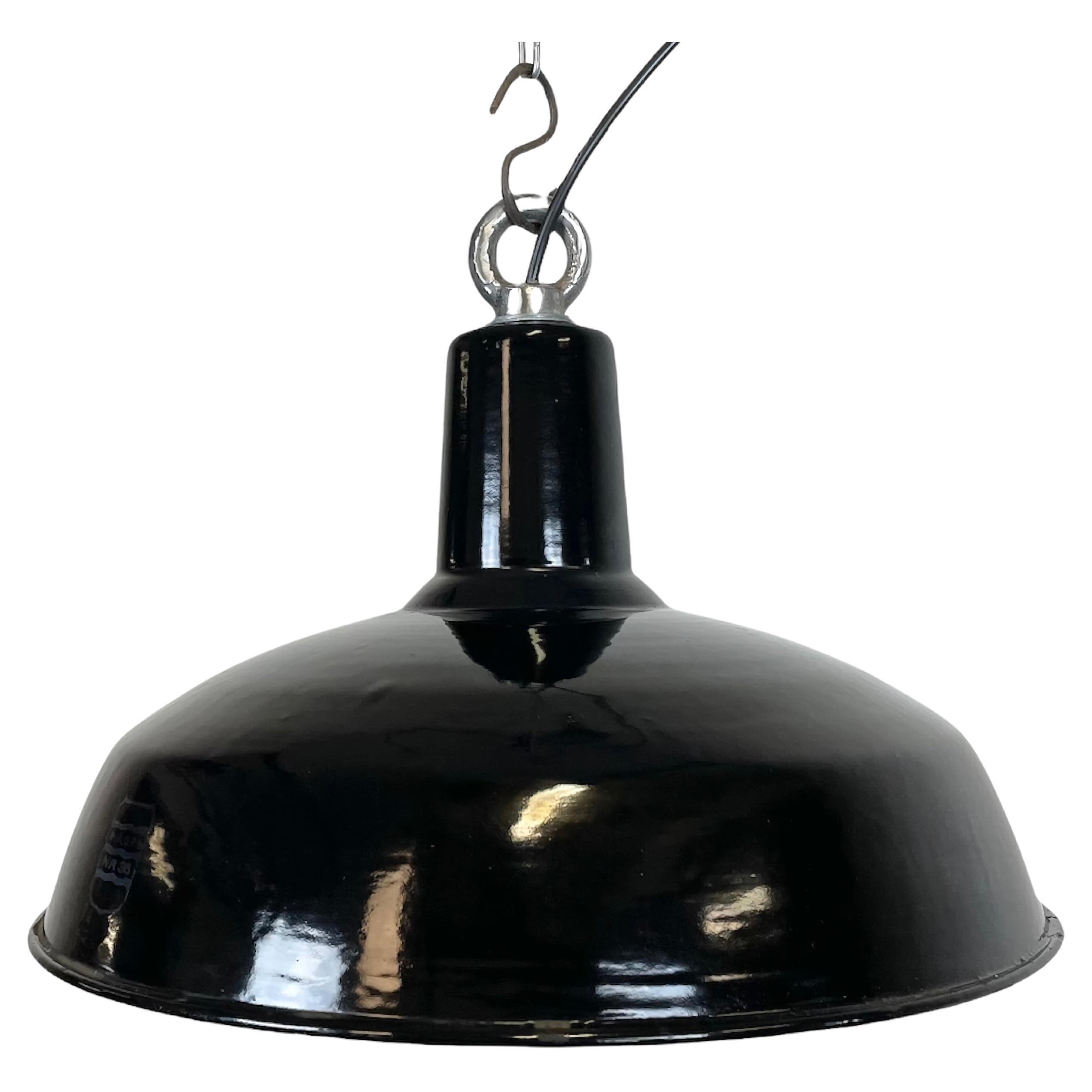 Industrial Black Enamel Factory Lamp Philuma 36 from Phillips, 1950s