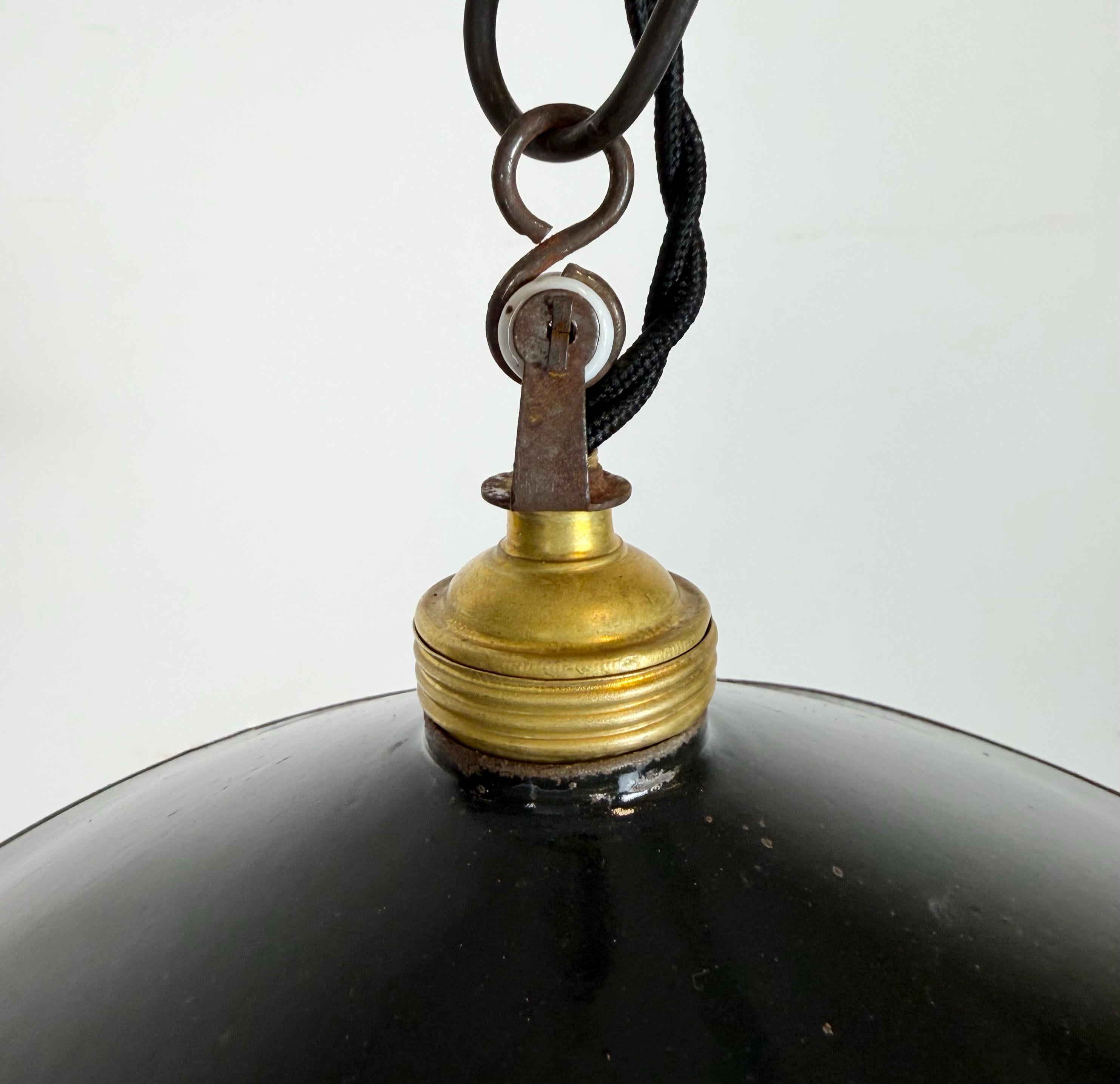 Industrial Black Enamel Light, 1930s (Tschechisch) im Angebot