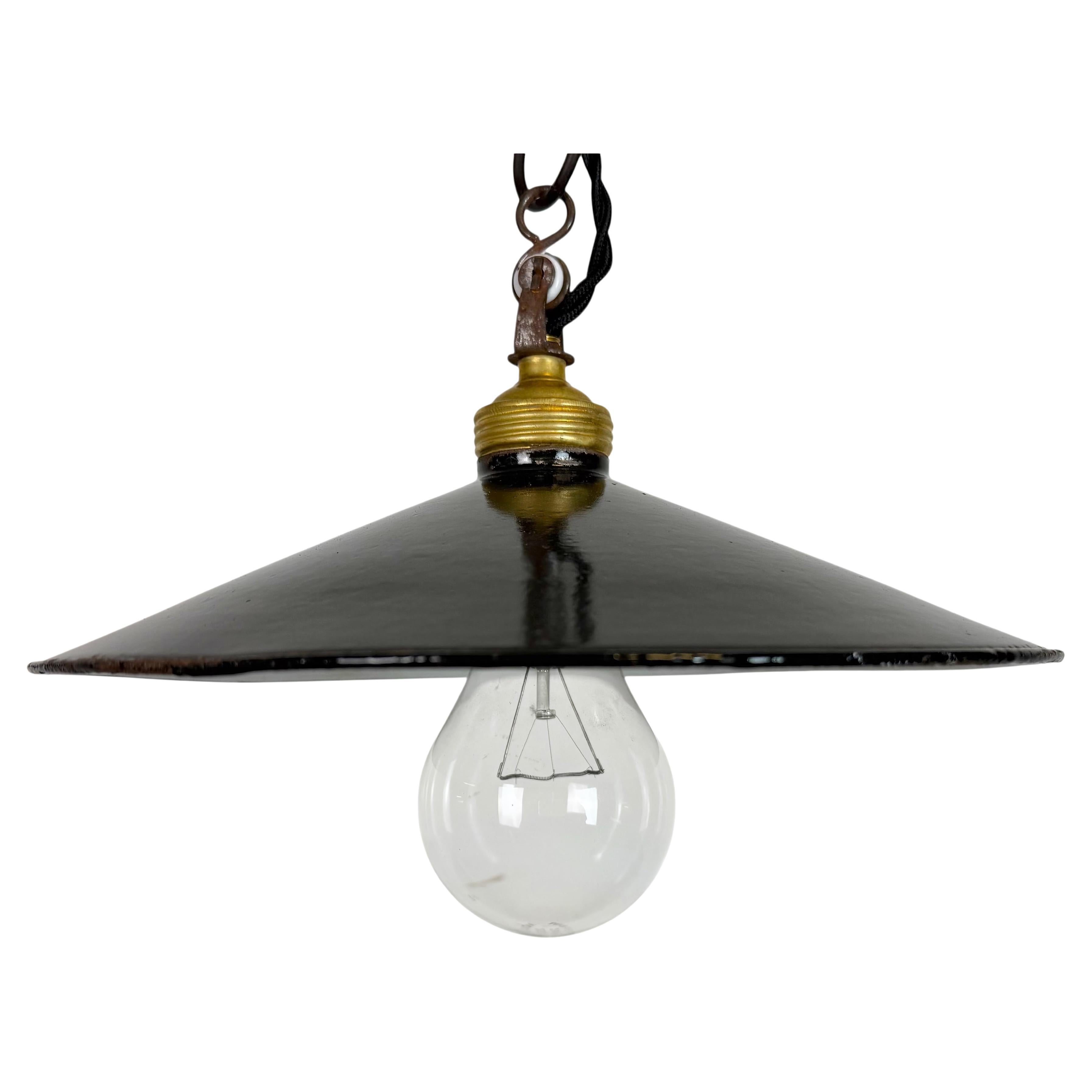 Industrial Black Enamel Light, 1930s