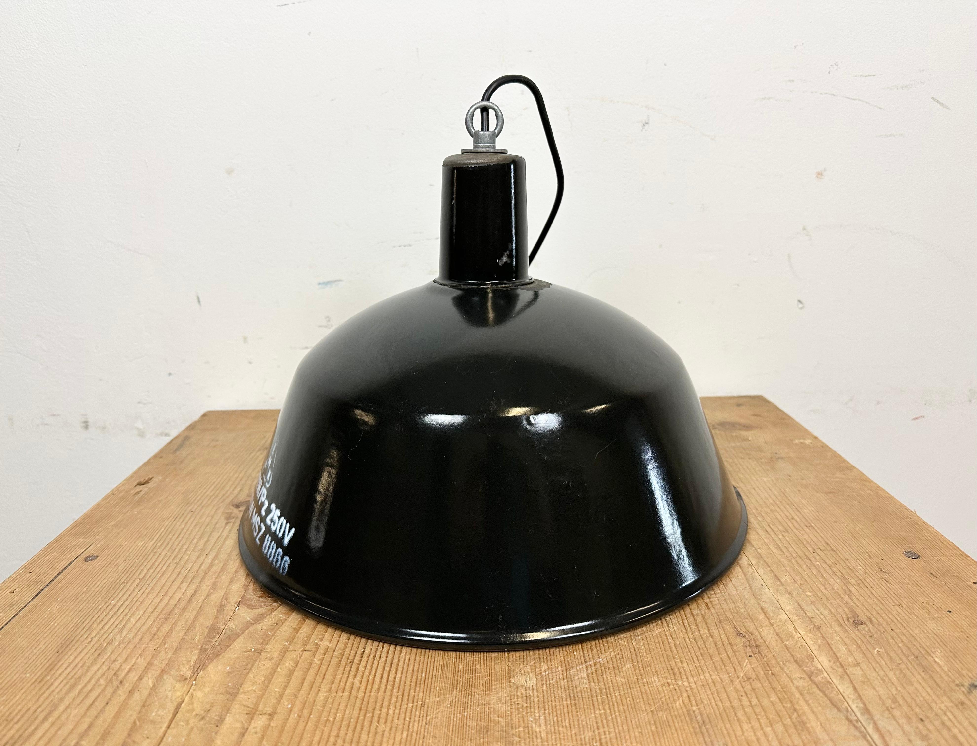 Industrial Black Enamel Pendant Lamp from EMAX, 1960s For Sale 7